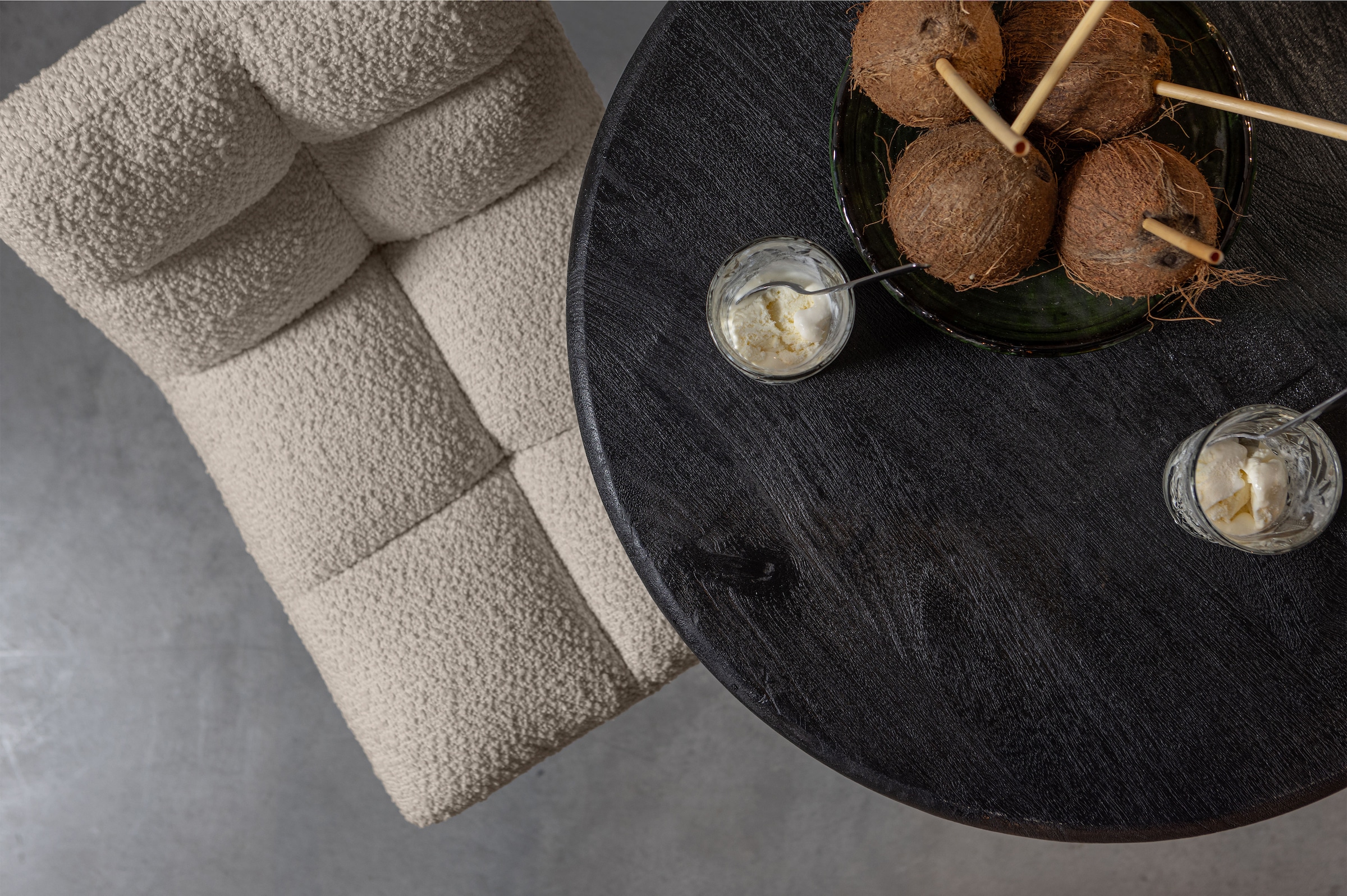 WOOOD Barhocker »Vinny mit Bouclé-Bezug höhenverstellbar, B 44 x T 58 x H 114 cm« Set, 2 Stk. tlg. Sitzhöhe von 60 bis 80 cm, Tragkraft 100 kg, Drehmechanismus