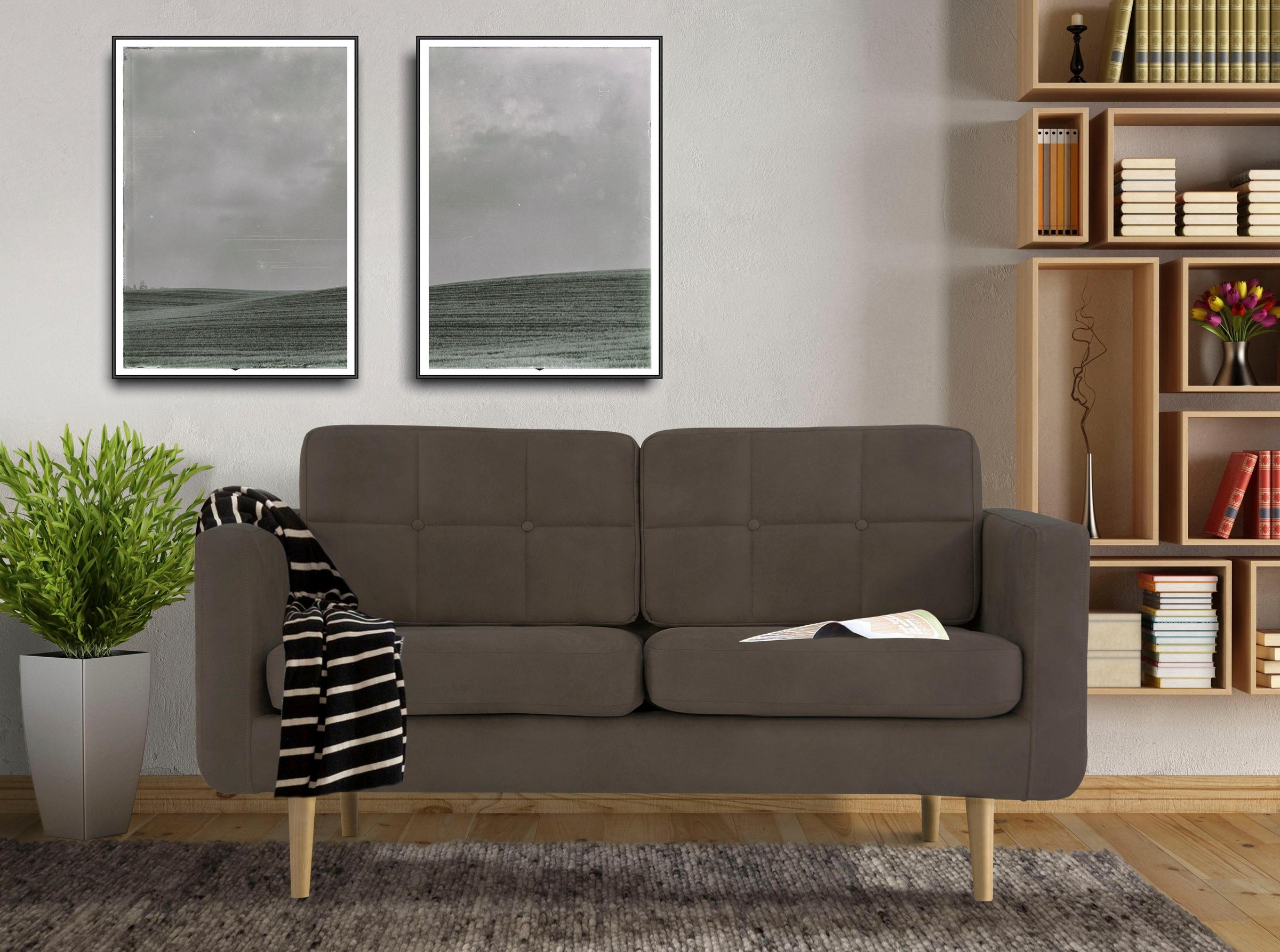 Image of Home affaire 2-Sitzer »Brest«, mit Knopfheftung und Steppung im Rücken, geradliniges Design bei Ackermann Versand Schweiz