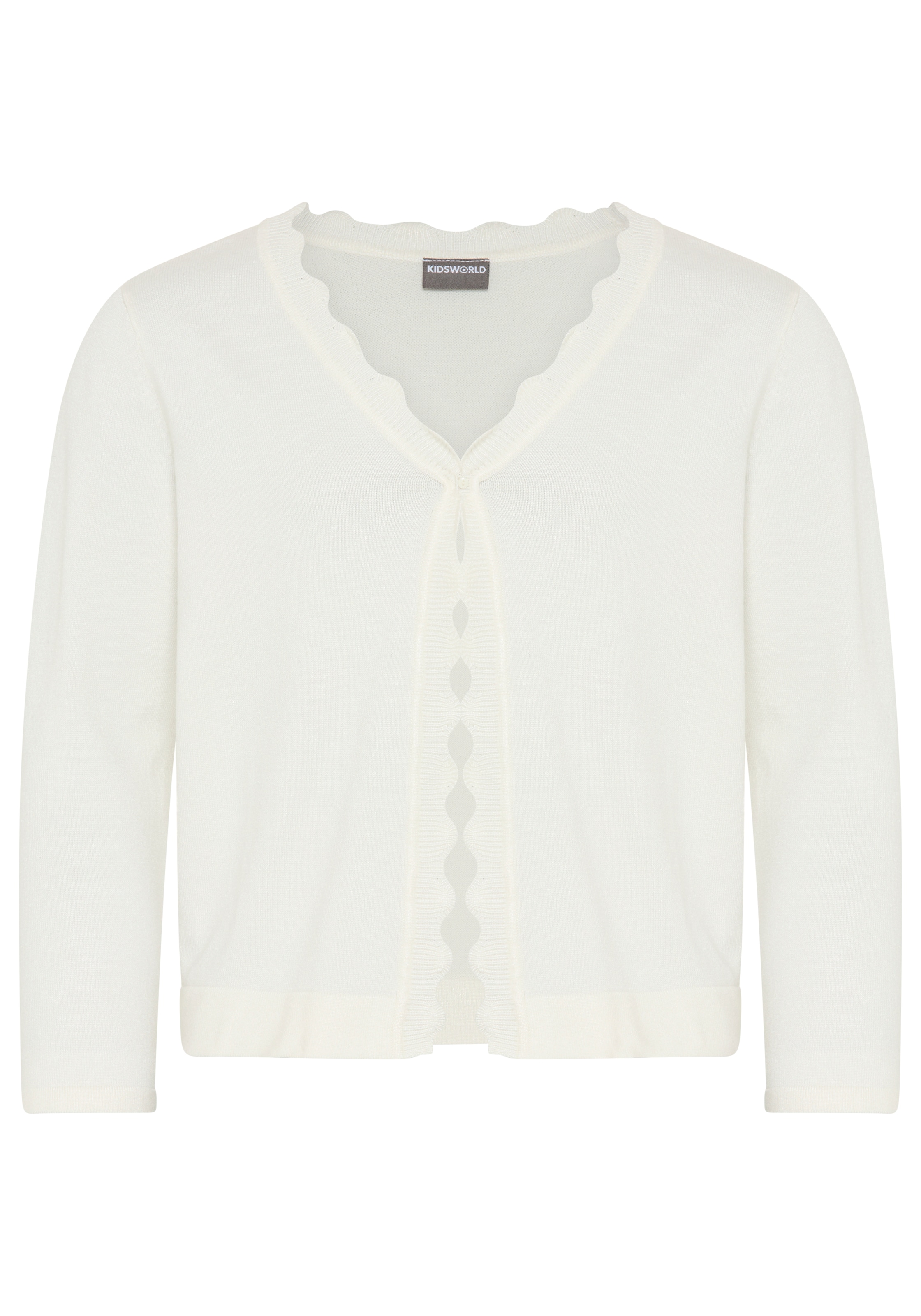 KIDSWORLD Veste en tricot »Strickjacke mit schöner Wellenkante« 1-Knopf-Form, Langarm, aus Feinstrick