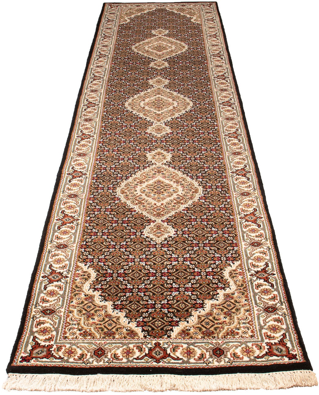 Image of morgenland Orientteppich »Perser - Täbriz - 353 x 79 cm - dunkelblau«, rechteckig, 10 mm Höhe, Wohnzimmer, Handgeknüpft, Einzelstück mit Zertifikat bei Ackermann Versand Schweiz