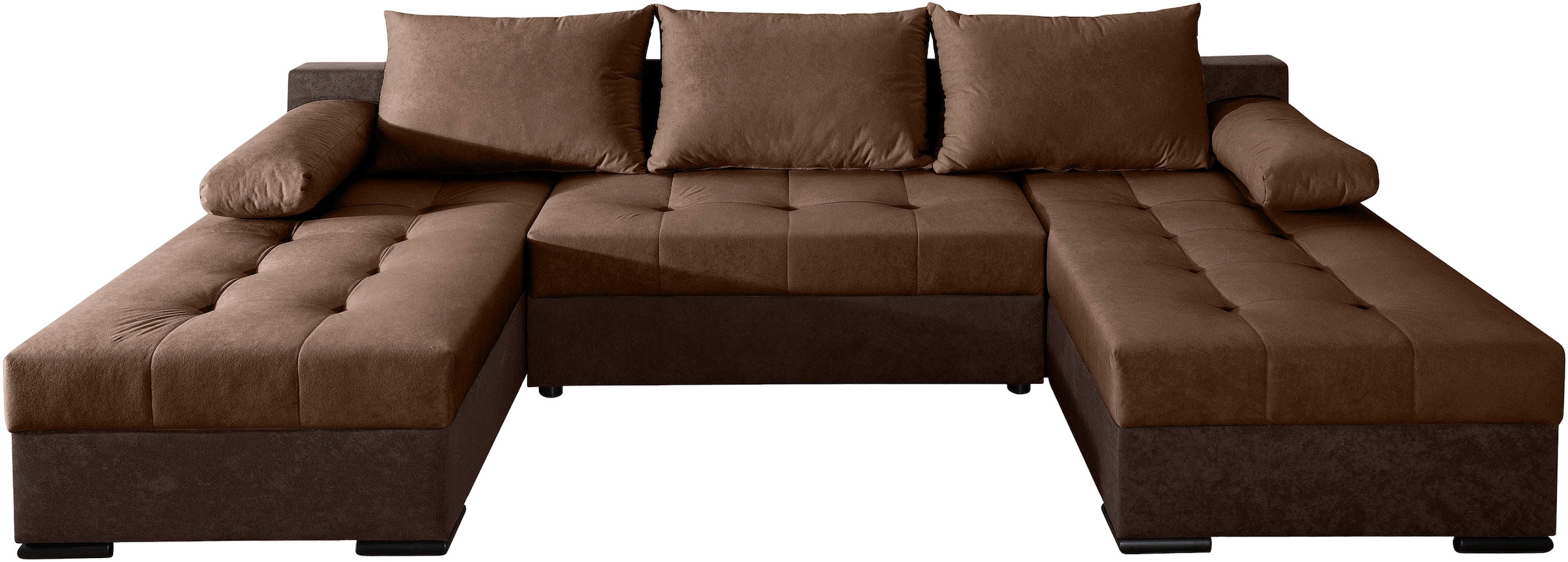 COLLECTION AB Wohnlandschaft »Josy, U-Form, Schlafsofa mit Bettkasten«, (Cord-/Mix), flexible Recamiere, Breite: 269cm, inklusive Rückenkissen