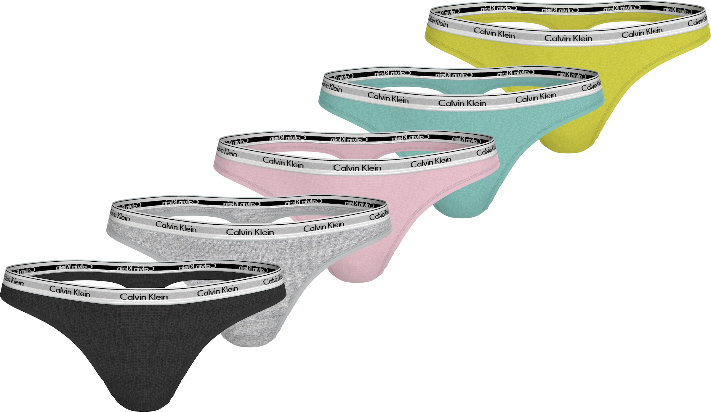 Calvin Klein Underwear String »5 PACK THONG (LOW-RISE)«, (Packung, 5 St., 5er-Pack), mit Logobund