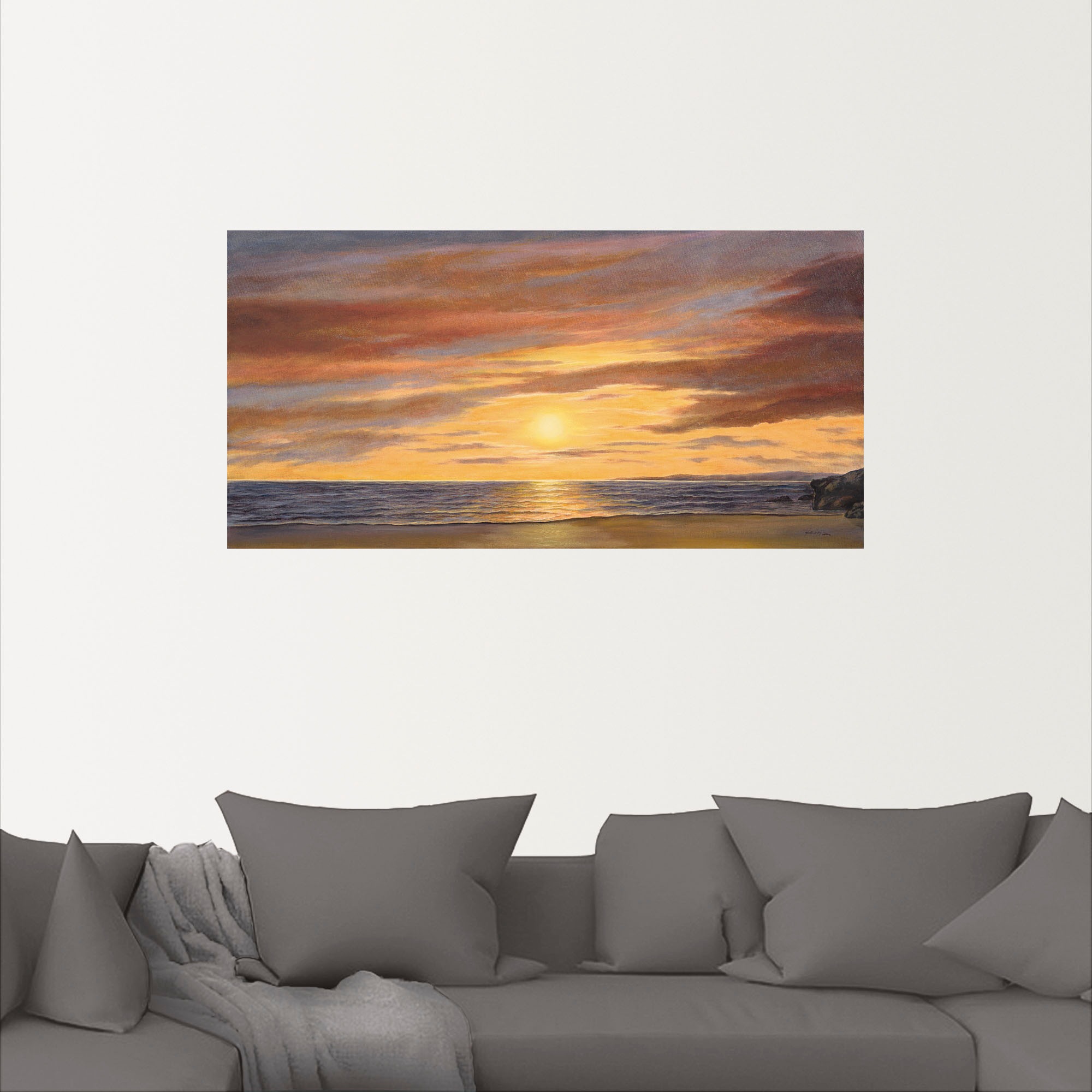 Artland Wandbild »Sonne am Strand«, Strand, (1 St.), als Alubild, Outdoorbild, Leinwandbild, Poster, Wandaufkleber