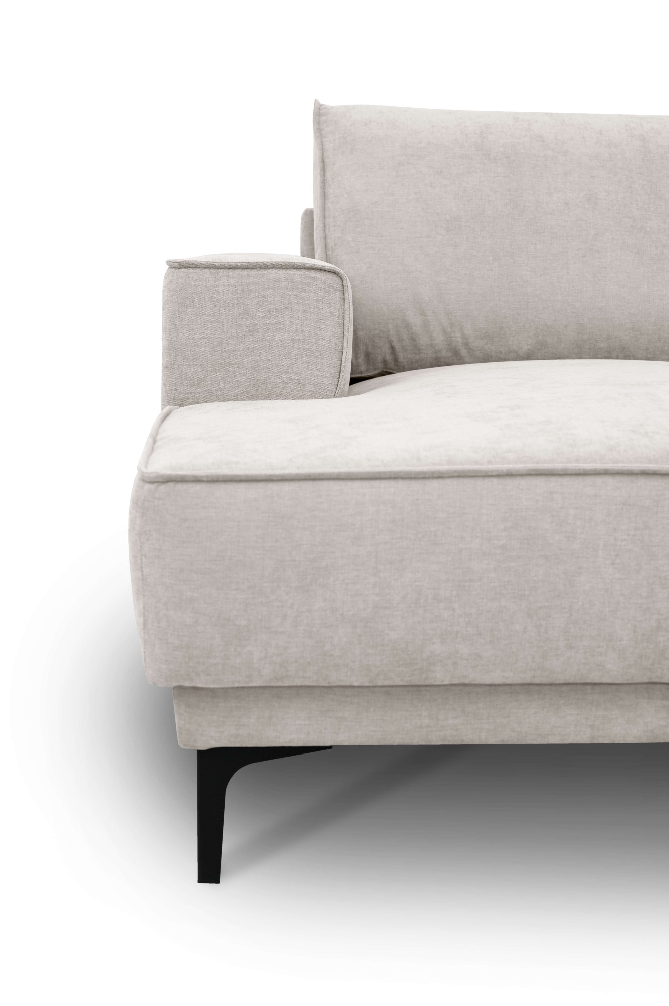 Places of Style Wohnlandschaft »XXL Sofa Oland, Struktur, Flachgewebe, Luxus-Microfaser, Boucle«, U-Form, 345 cm, Wellenunterfederung, Skandi-Design, Metallfüsse