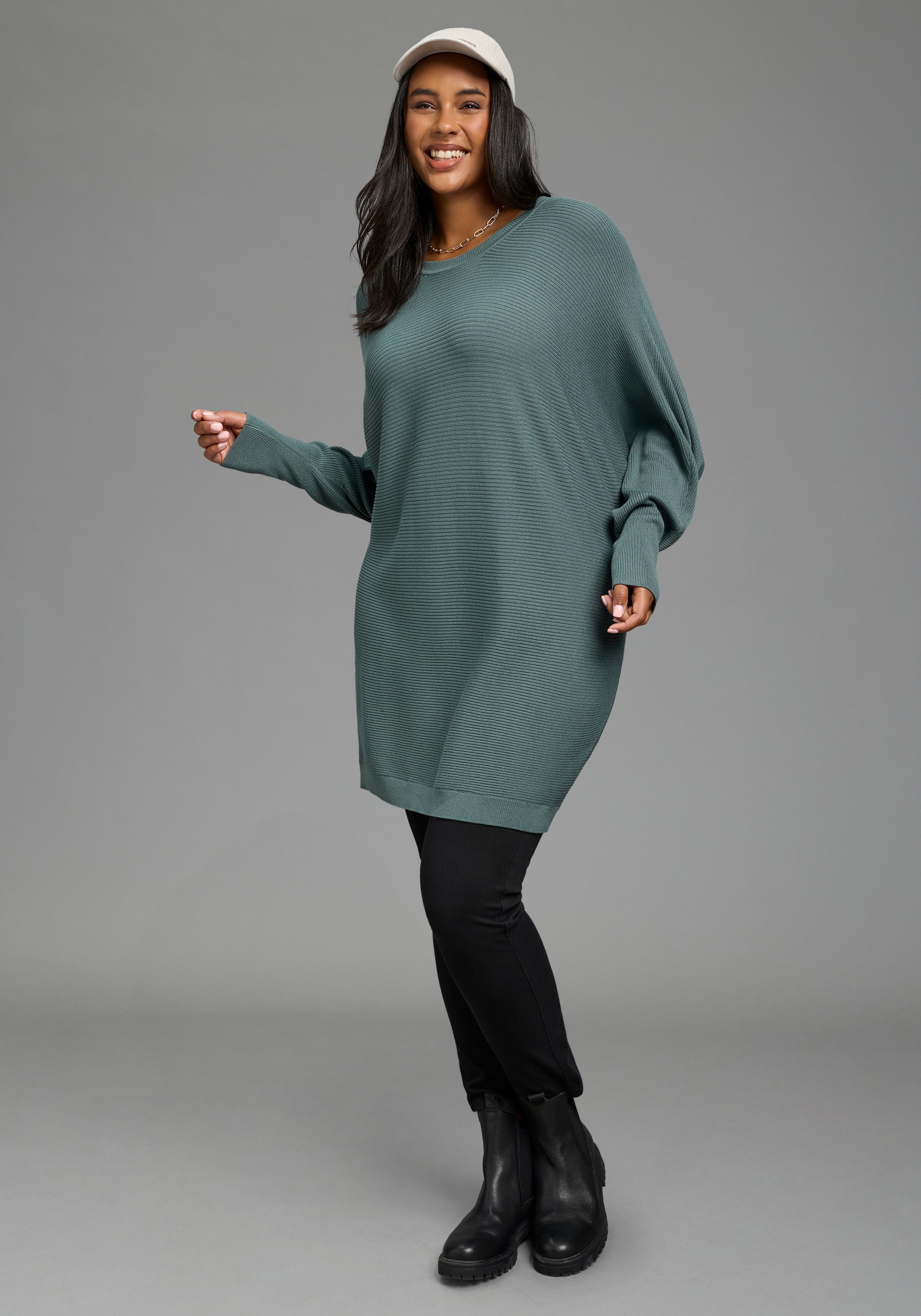 Image of Laura Scott CURVE Strickpullover "Grosse Grössen" mit Rippstrick, lässige Passform, auch in grossen Grössen