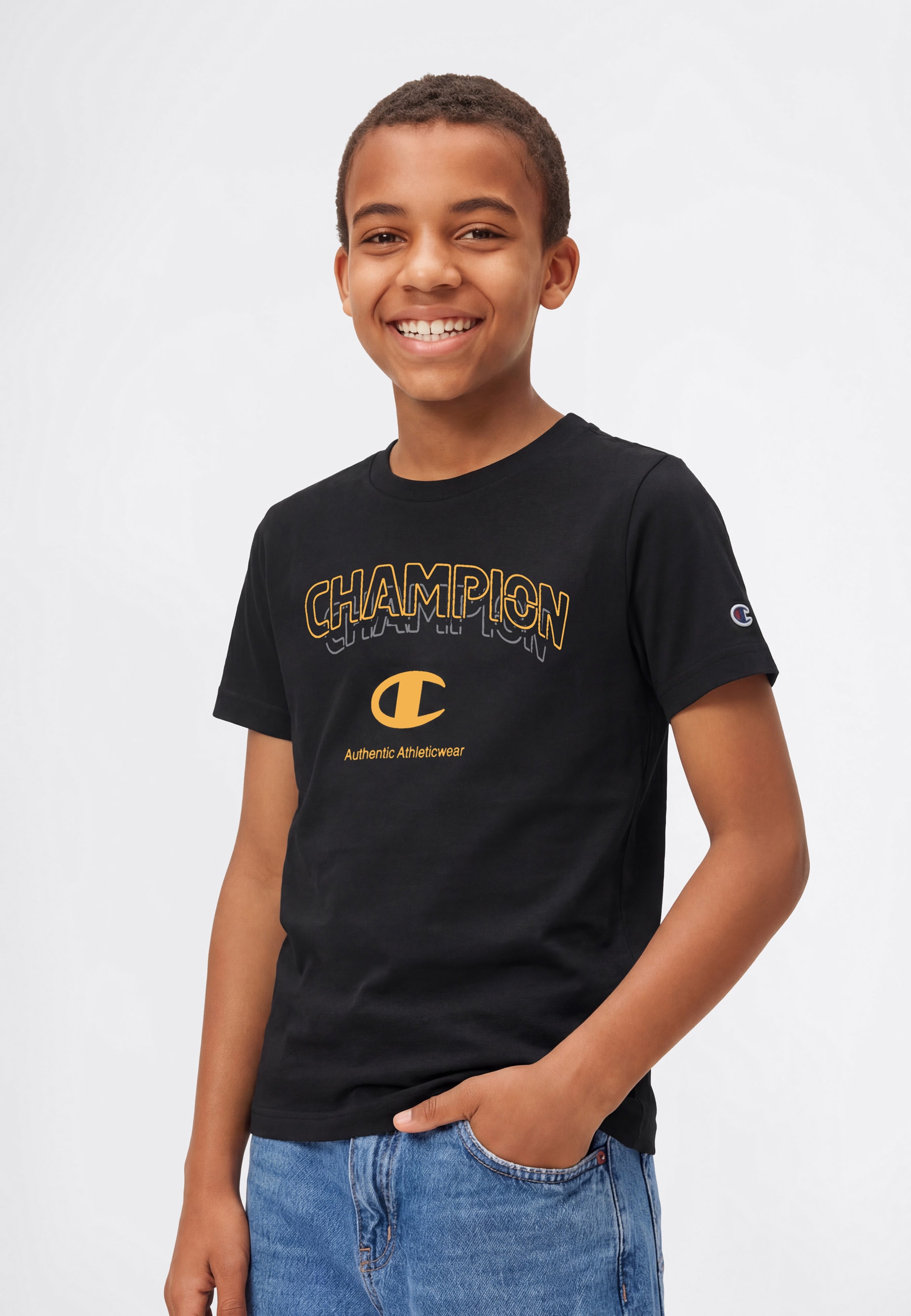 Image of Champion T-Shirt "Graphic T-Shirt" für Kinder, sportlicher Stil, Kurzarm, für sportliche Aktivitäten