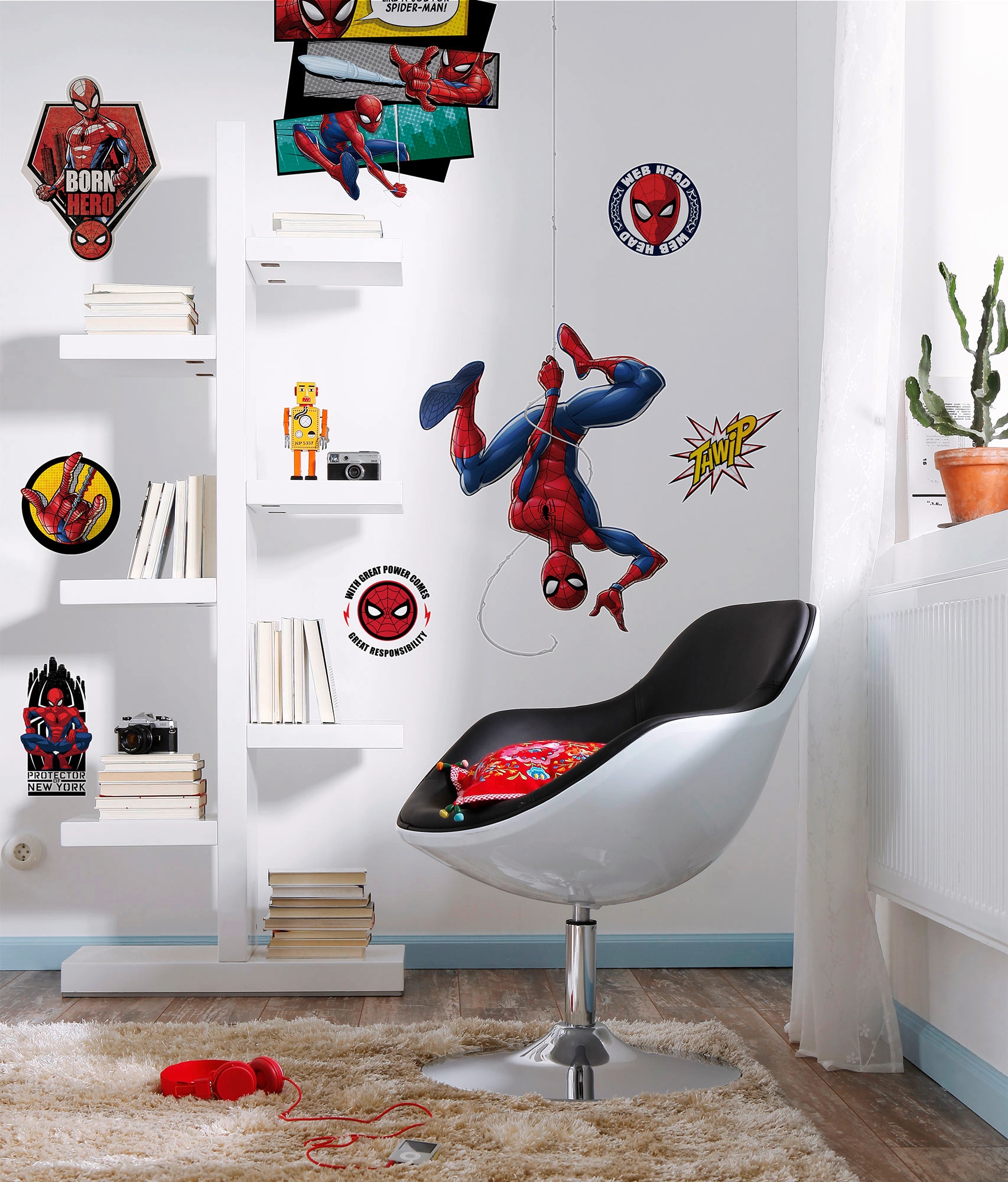 Wandtattoo x shoppen (8 Modische »Spider-Man versandkostenfrei St.), Web (Breite 100x70 selbstklebendes Komar Höhe), cm Wandtattoo Head«,