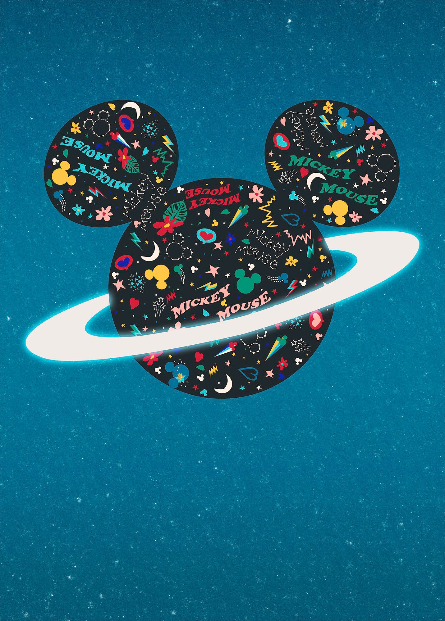 Image of Komar Fototapete »Planet Mickey«, bedruckt-Comic-Retro-mehrfarbig, BxH: 200x280 cm bei Ackermann Versand Schweiz