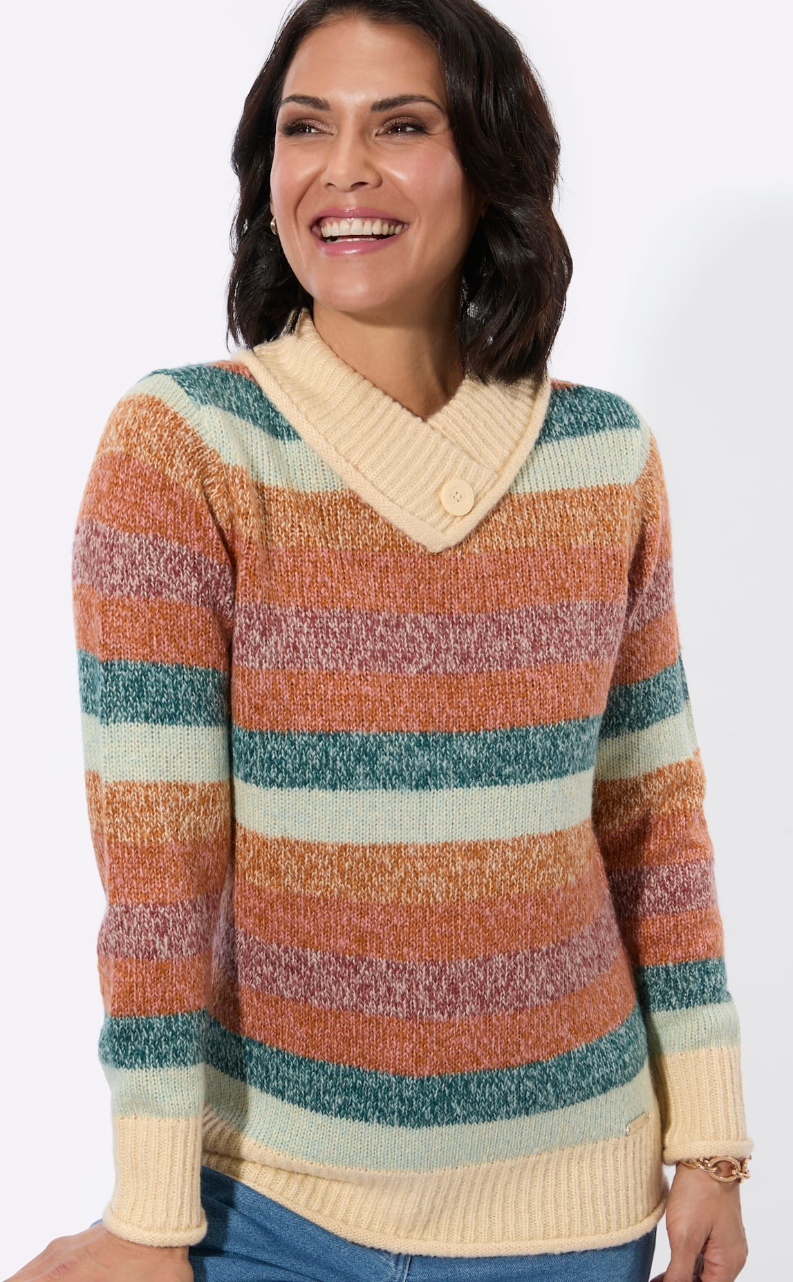 Casual Looks V-Ausschnitt-Pullover »Stehkragen-Pullover«