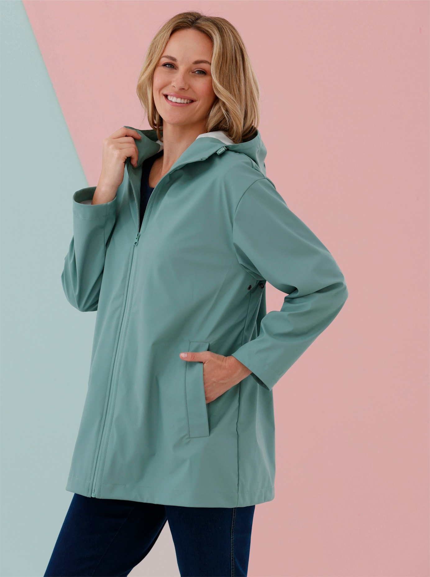 Classic Basics Regenjacke, mit Kapuze