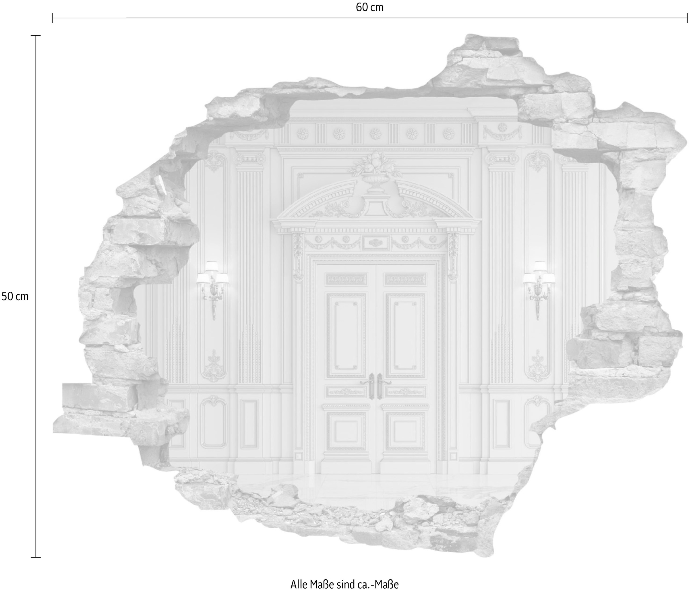 queence Wandtattoo »Tür« Wandsticker, Wandbild, selbstklebend, 3D, Wanddurchbruch