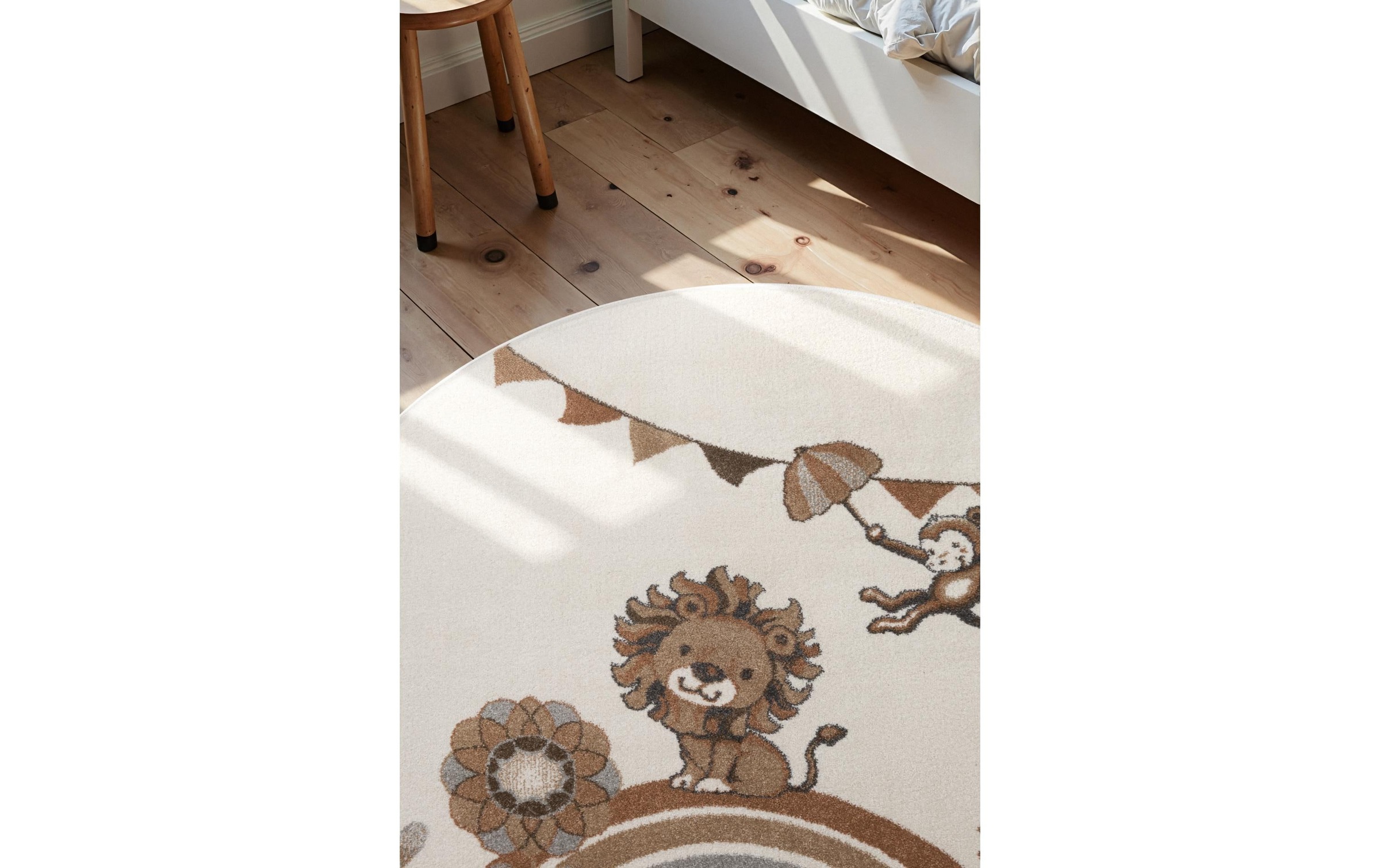 Villeroy & Boch Kinderteppich »Roar like a Lion Teppich« rund 9 mm Höhe Spielteppich weich, Kinderzimmer, Boho Kids Spielunterlage, Tieremotiv
