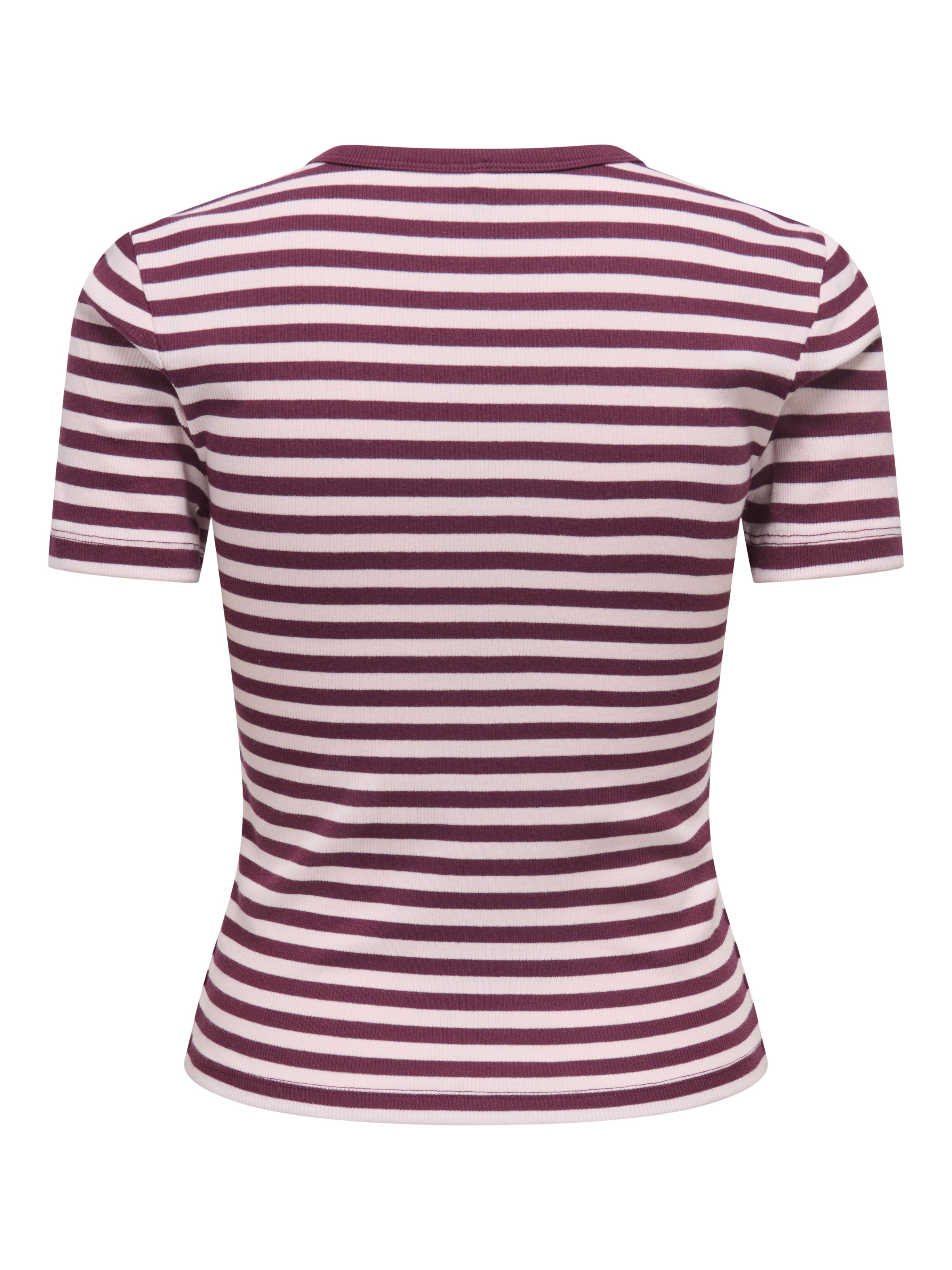 ONLY T-shirt à manches courtes »ONLVAL S/S O-NECK STRIPE TOP JRS« mélange de coton, coupe régulière, petite broderie cœur