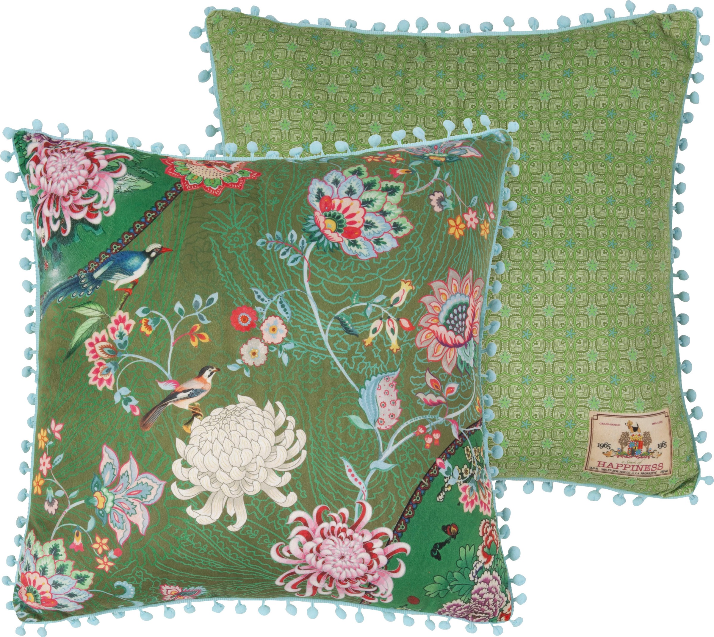 Image of Happiness Dekokissen »Ming«, (1 St., 1 48x48 cm Dekokissen - Mit pompons), mit Pompons bei Ackermann Versand Schweiz