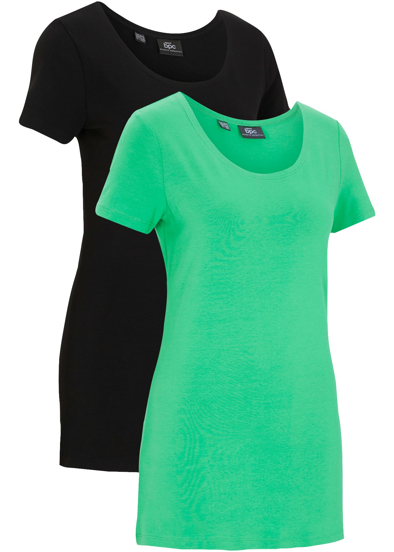Image of bonprix Longshirt Packung, 2er, mit seitlichem Schriftzug, Loose Fit, Kurzarm-Ausführung, 2er Pack