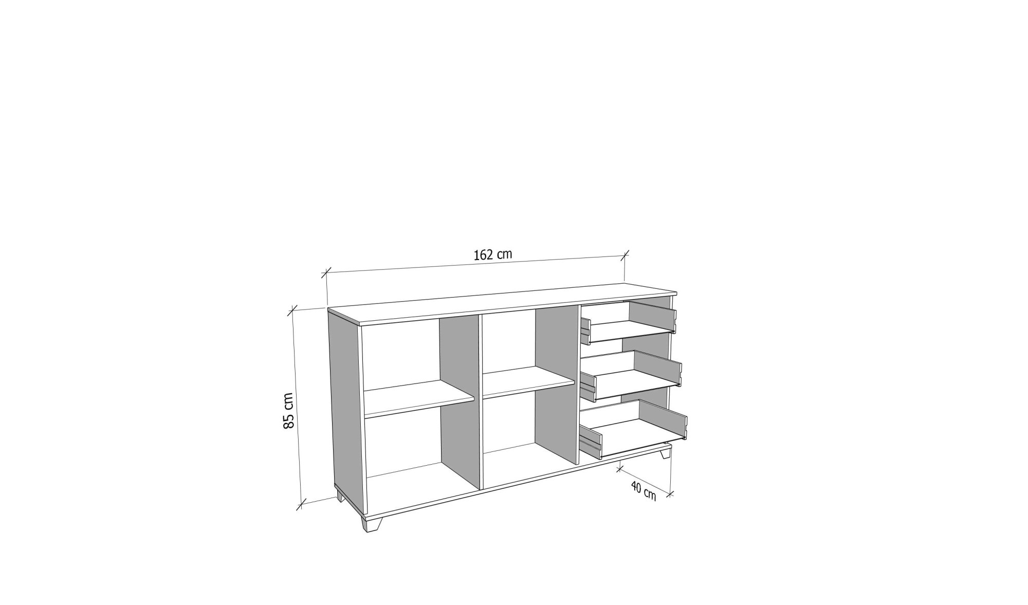 INOSIGN Kommode »Burgundy Sideboard, Schubladenschrank, mit viel Stauraum« Hochglanzfronten und eine Innenausstattung in Flagstaff Eiche