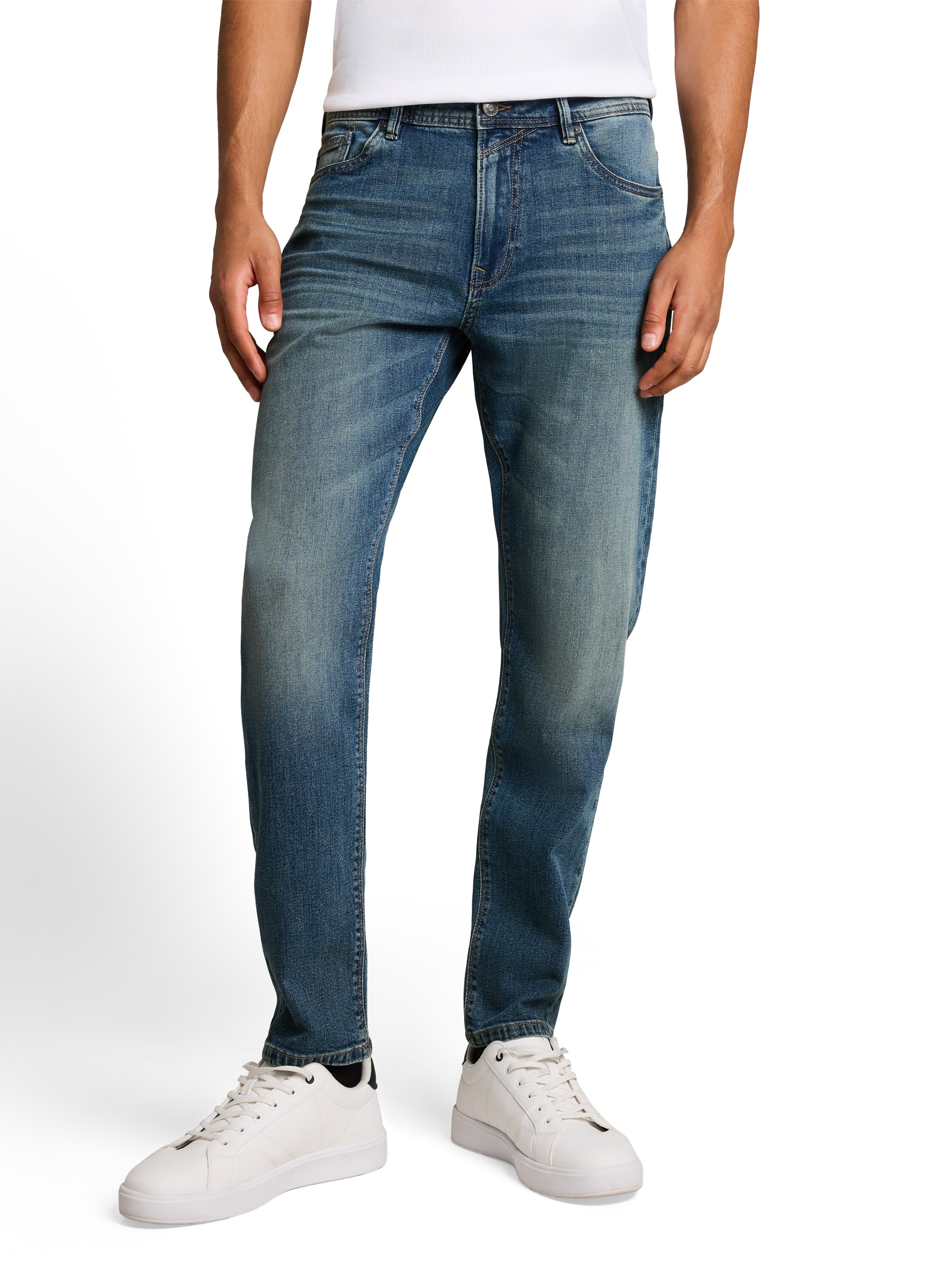 Image of TOM TAILOR Denim Bequeme Jeans im 5-Pocket-Style / Tapered Legs und mit Stretch