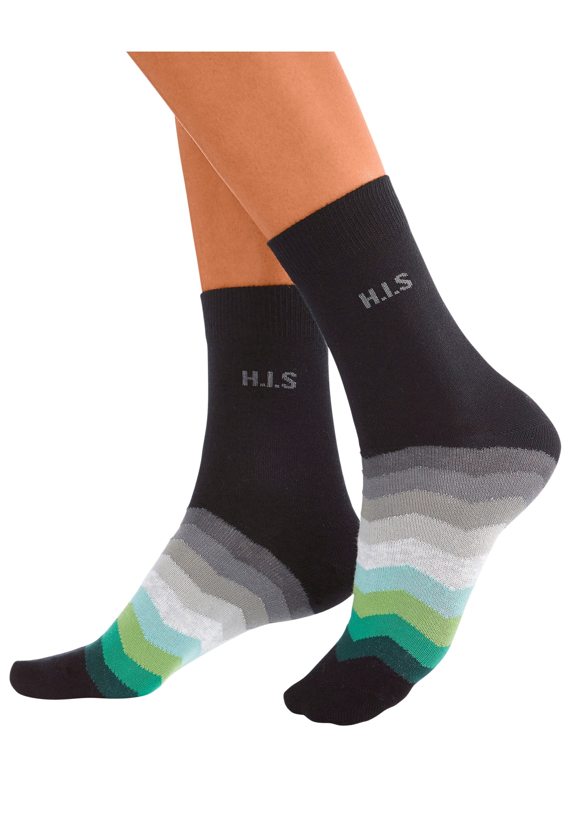 H.I.S Basicsocken, (Set, 7 Paar), mit schwarzem Schaft