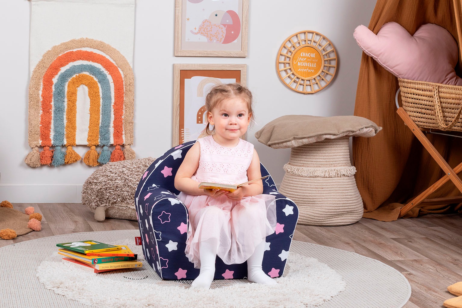 Knorrtoys® Sessel »Star blue pink« für Kinder; Made in Europe