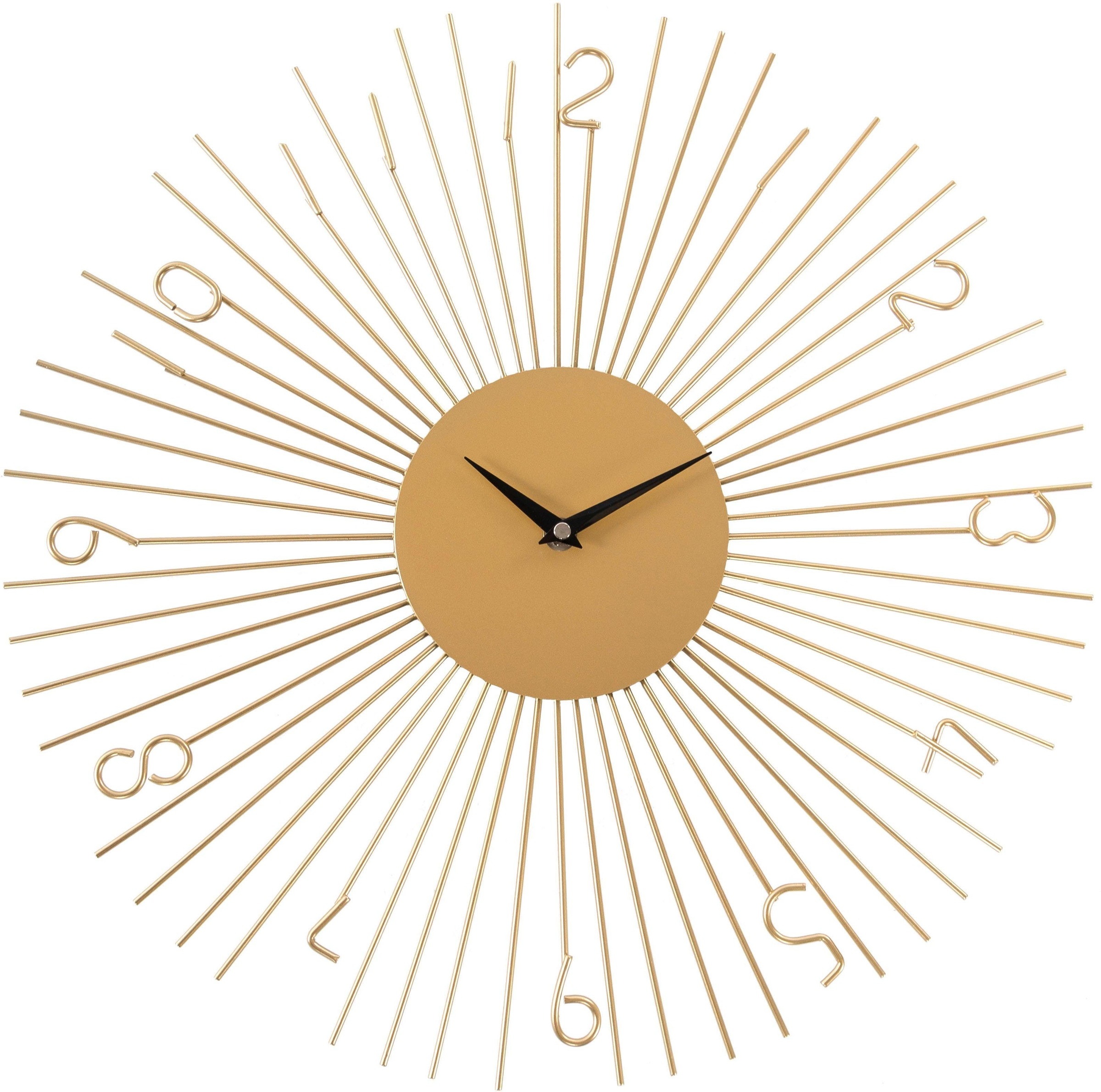 Image of Leonique Wanduhr »- Gold -«, gold, rund, Ø 45,5 cm, aus Metall, Sonne, ideal im Wohnzimmer bei Ackermann Versand Schweiz