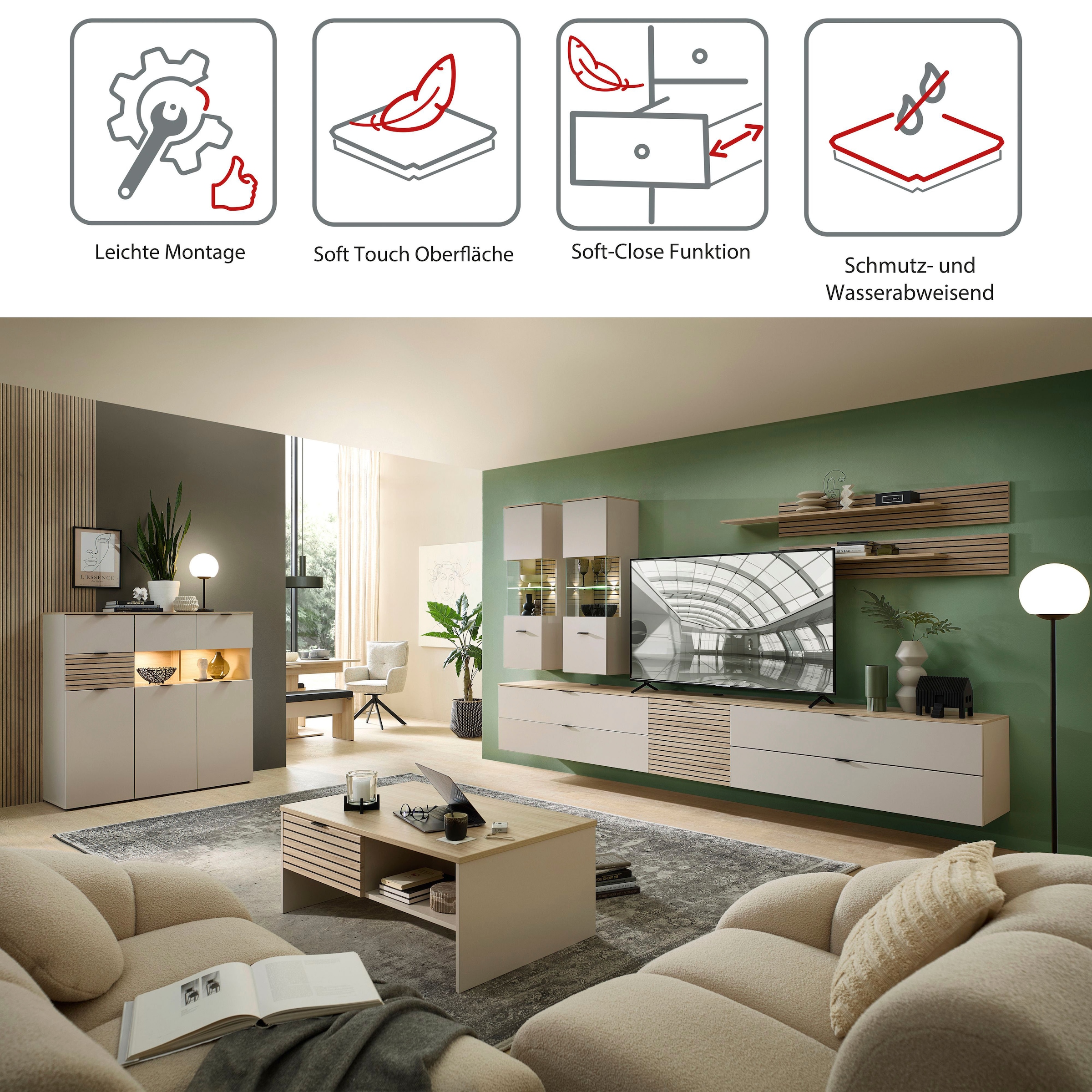 Innostyle Meuble TV »INA TV-Lowboard, 60 x 51 x 44 cm (B/H/T)« 1 cuis tlg. utilisable debout/suspendu, 1 porte, Softclose