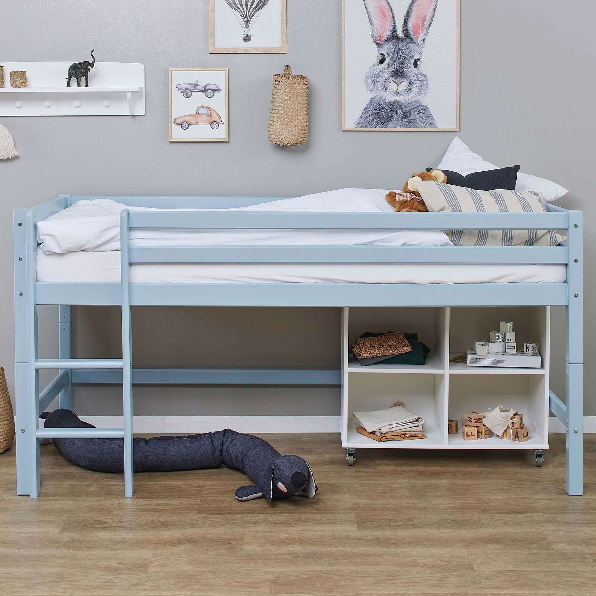 Hoppekids Hochbett »ECO Dream MY COLOR« Set, Bett,  90x200, umbaubar in Einzelbett, 4 Farben