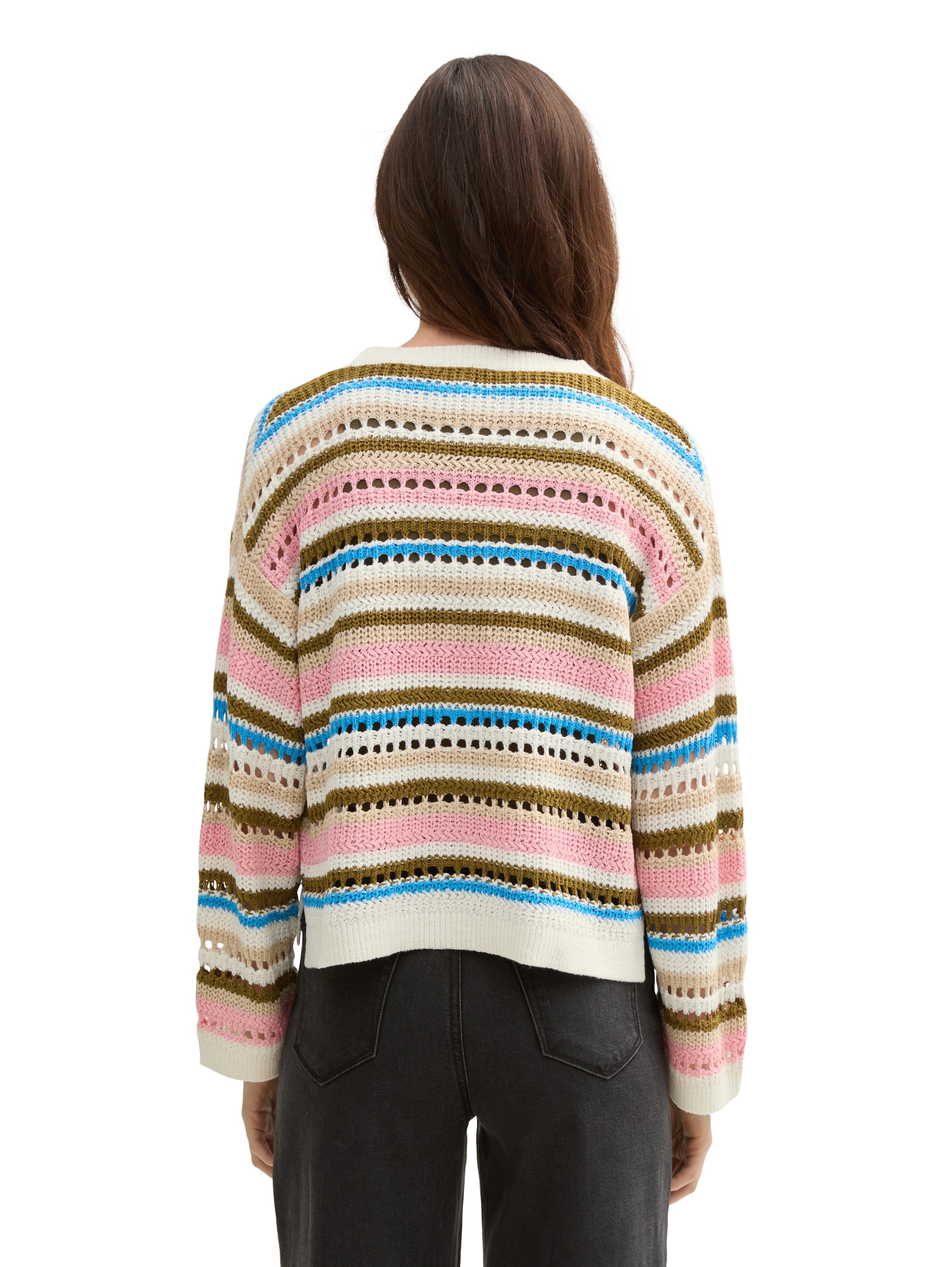 TOM TAILOR Denim Cardigan, mit Streifen Muster