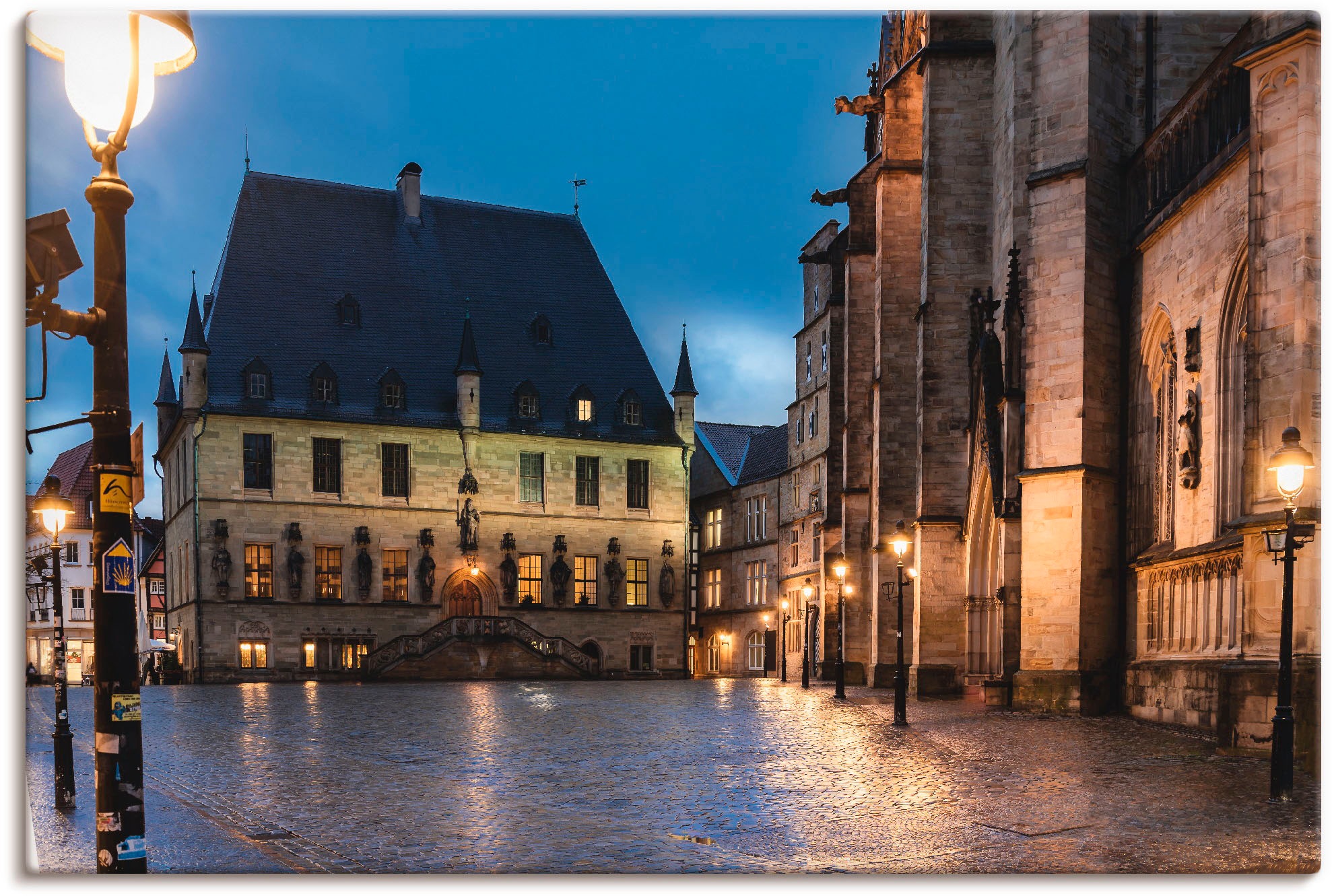 Image of Artland Wandbild »Rathaus Osnabrück I«, Gebäude, (1 St.), in vielen Grössen & Produktarten - Alubild / Outdoorbild für den Aussenbereich, Leinwandbild, Poster, Wandaufkleber / Wandtattoo auch für Badezimmer geeignet bei Ackermann Versand Schweiz