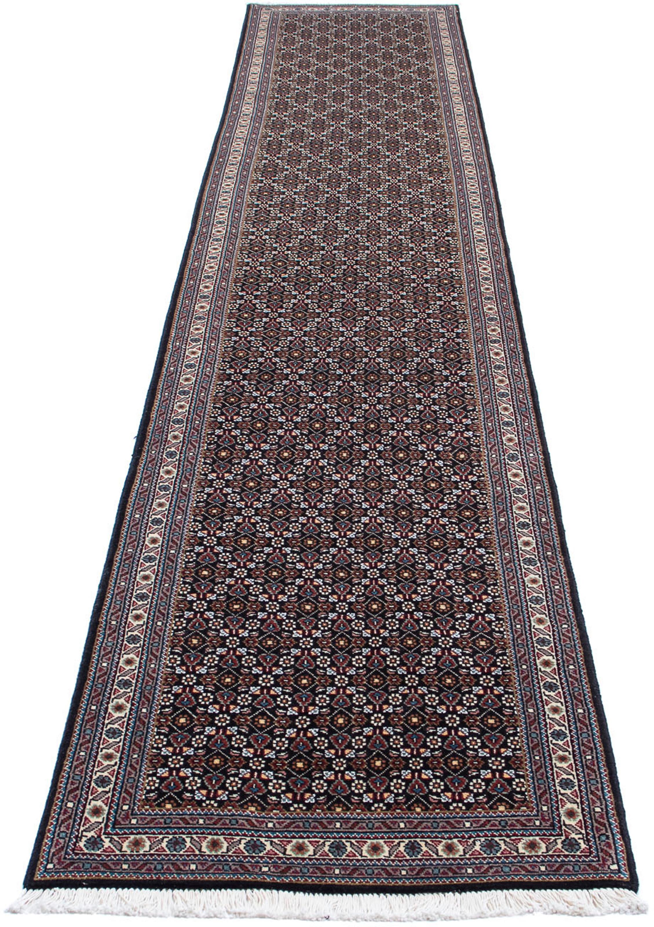 Image of morgenland Orientteppich »Perser - Täbriz - 391 x 70 cm - grau«, rechteckig, 10 mm Höhe, Wohnzimmer, Handgeknüpft, Einzelstück mit Zertifikat bei Ackermann Versand Schweiz