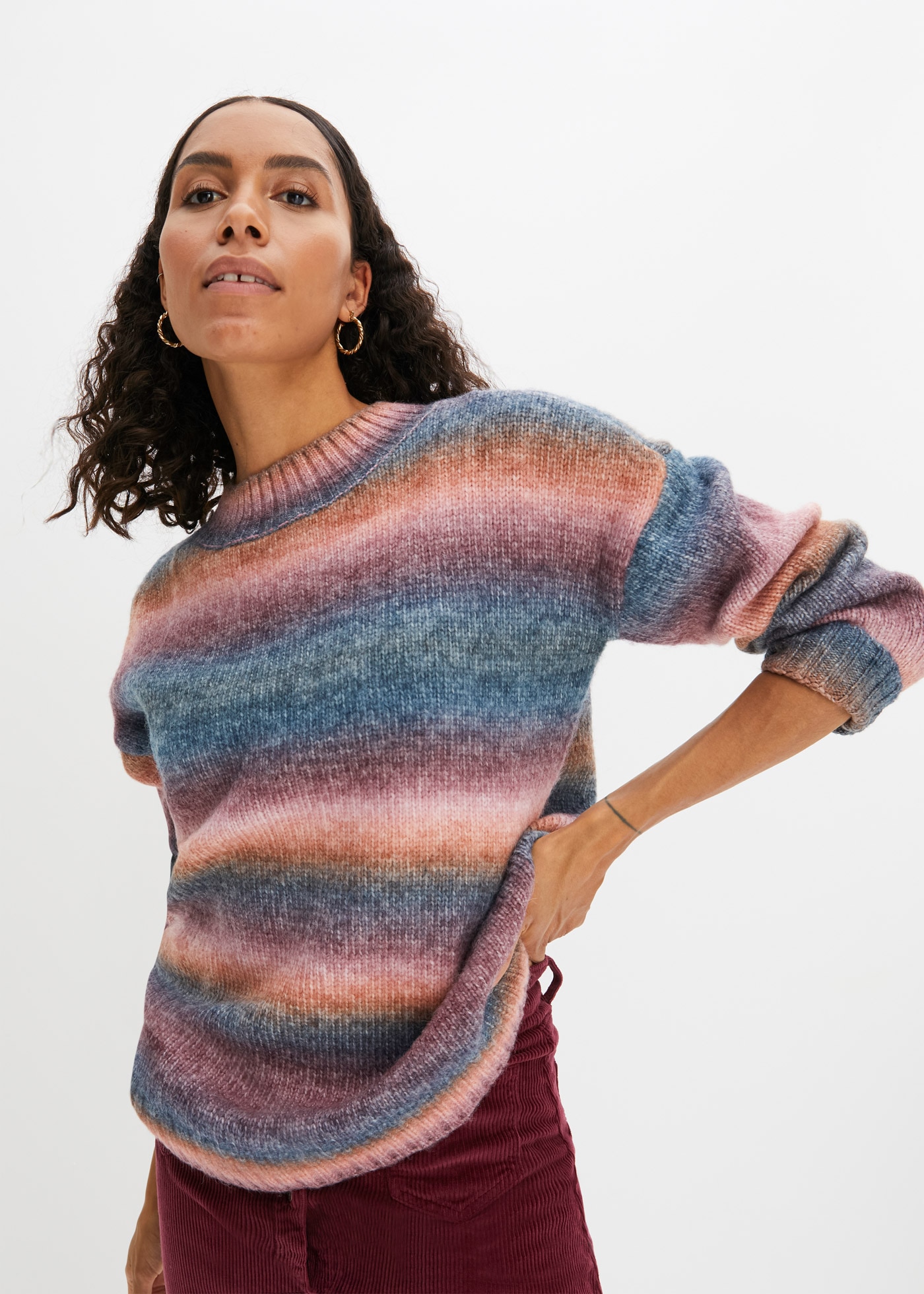 Image of bonprix Strickpullover aus Polyacryl, Polyester, Polyamid und Wolle, ohne Kragen
