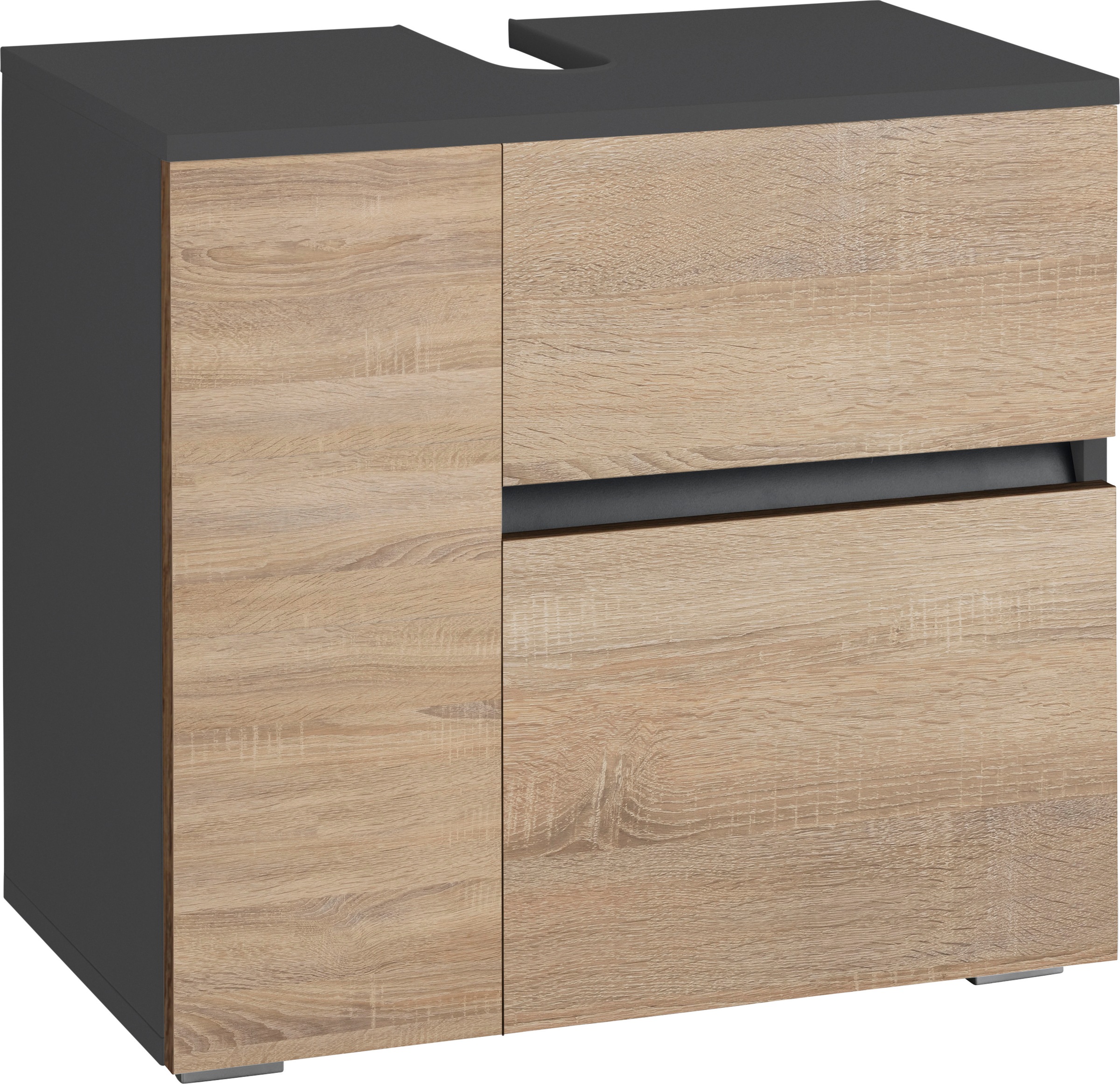 Image of Home affaire Waschbeckenunterschrank »Wisla«, platzsparend, Tür und Klappe mit Push-to-open-Funktion, 1 Schubkasten, Breite 60 cm, Höhe 55 cm bei Ackermann Versand Schweiz