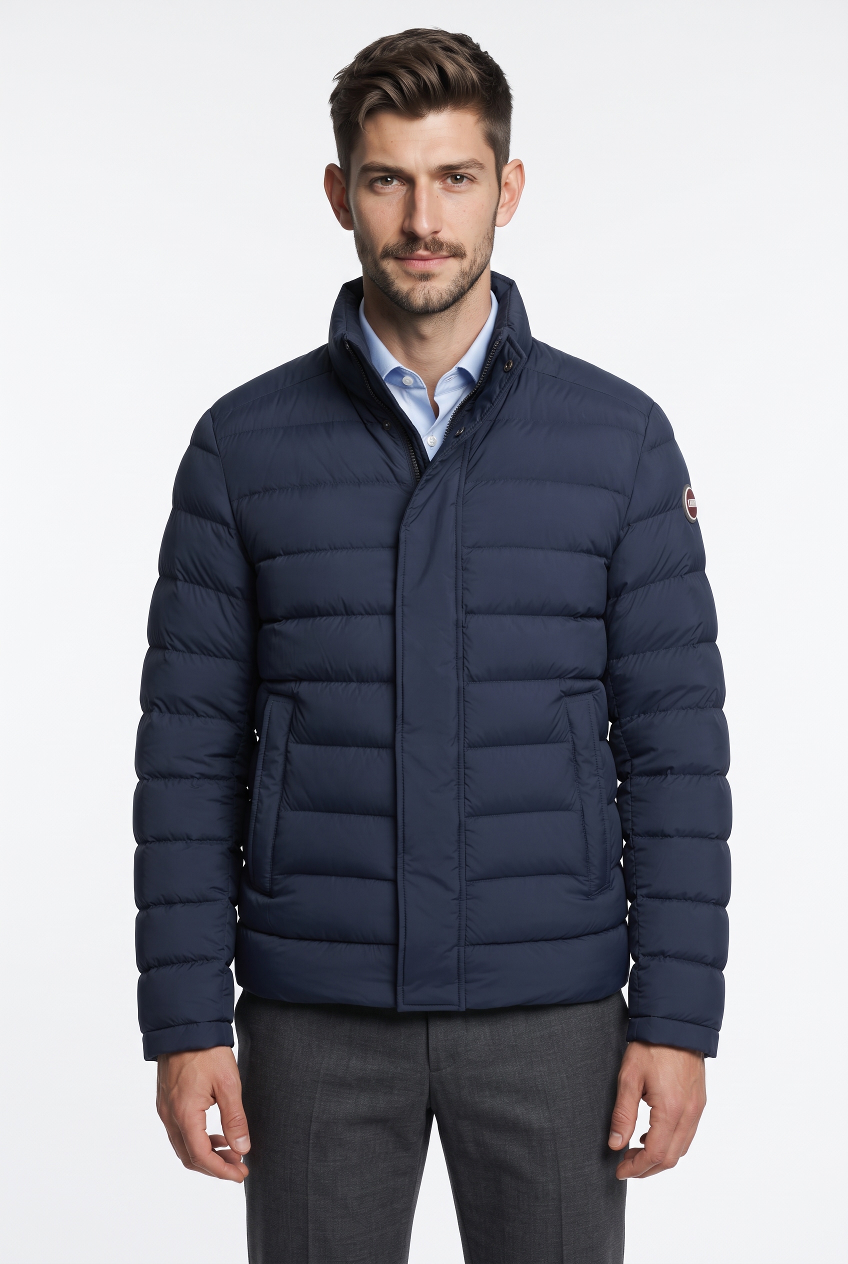 Image of Colmar Daunenjacke ohne Kapuze mit verdeckter Knopfleiste, Regular Fit, Stehkragen