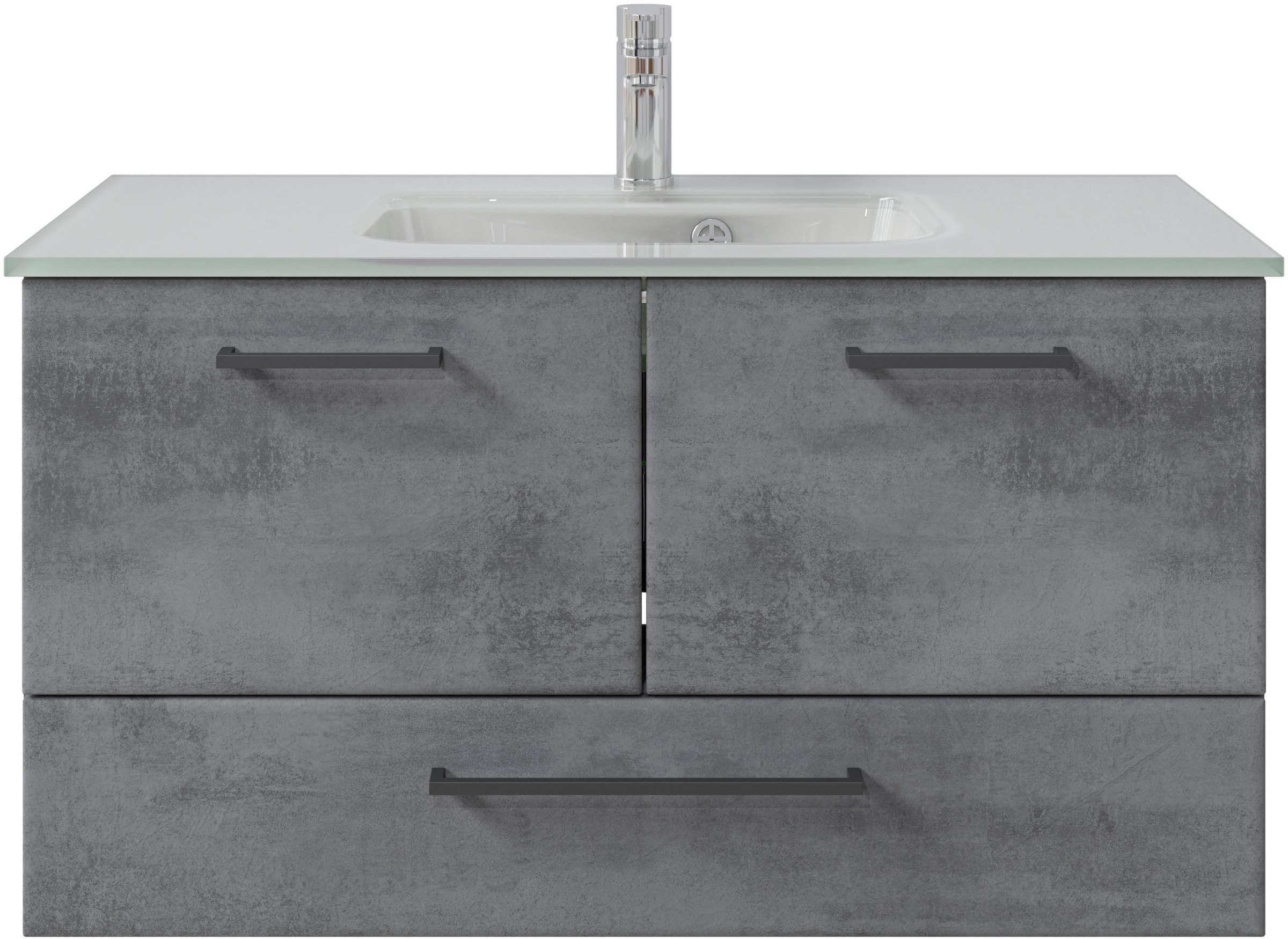 Image of Saphir Badmöbel-Set "Quickset 945 Glas-Waschtisch mit Unterschrank, 99 cm breit, Waschplatz" 1 Stk. tlg.