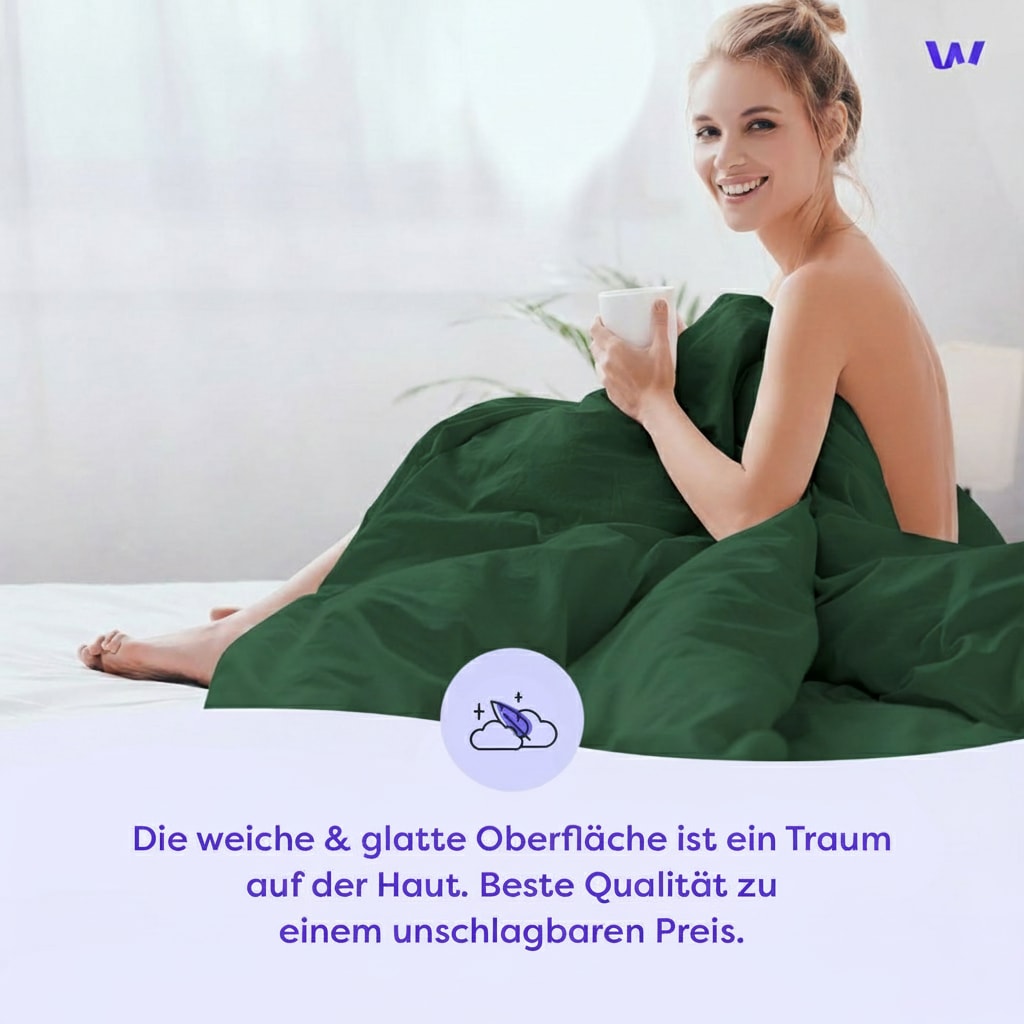 Wolkenfeld Linge de lit »Renforcé Bettwäsche Baumwolle - Natürlich weiches Schlafgefühl« 3 pièces 135x200 cm, 155x220 & Übergrössen I inkl. Kissenbezüge 80x80 I uni
