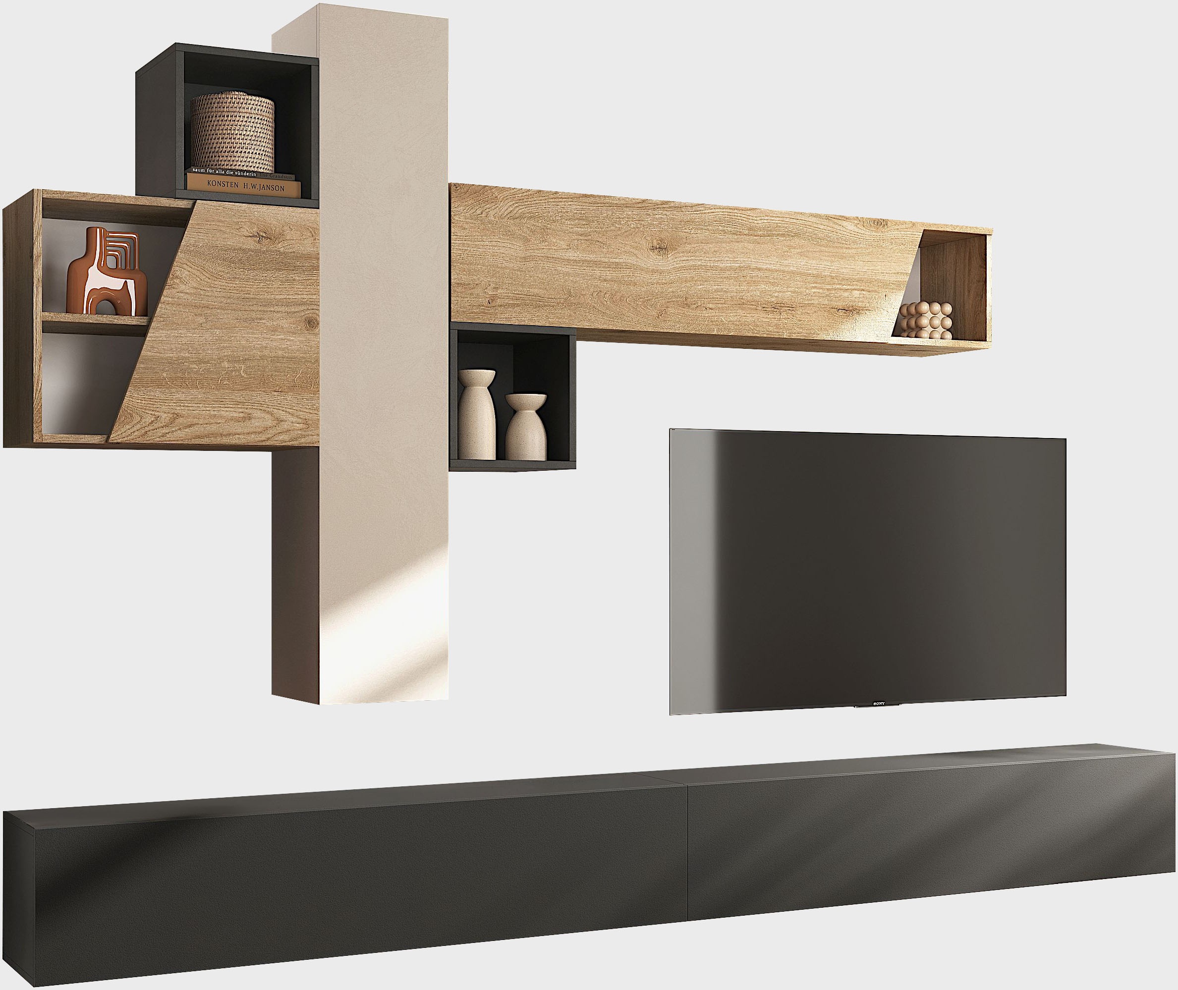 Image of Home affaire Wohnwand "Infinity, 6tlg. Breite 276 cm, moderne Mediawand" 6 Stk. tlg.