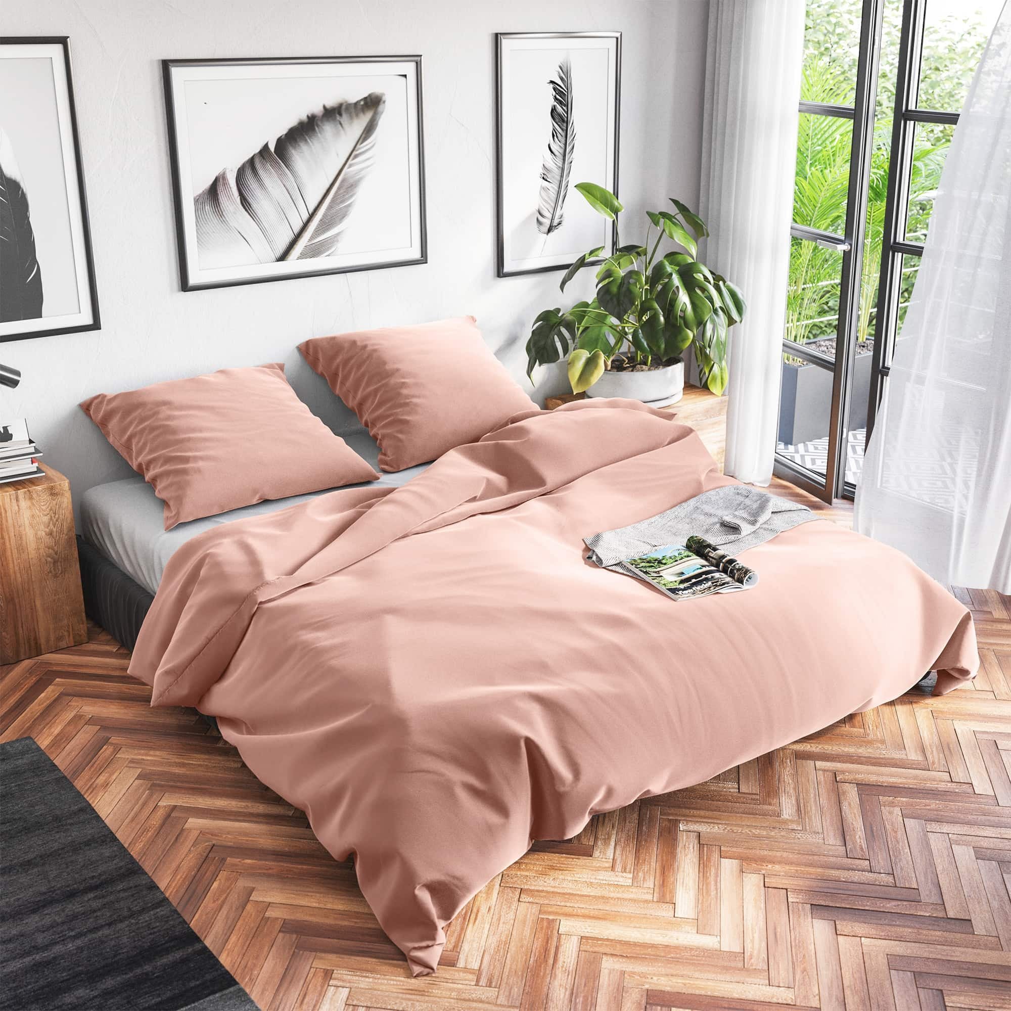 Wolkenfeld Bettwäsche »Renforcé Bettwäsche Baumwolle - Natürlich weiches Schlafgefühl« 2 Stk. tlg. 135x200 cm, 155x220 & Übergrössen I inkl. Kissenbezüge 80x80 I uni