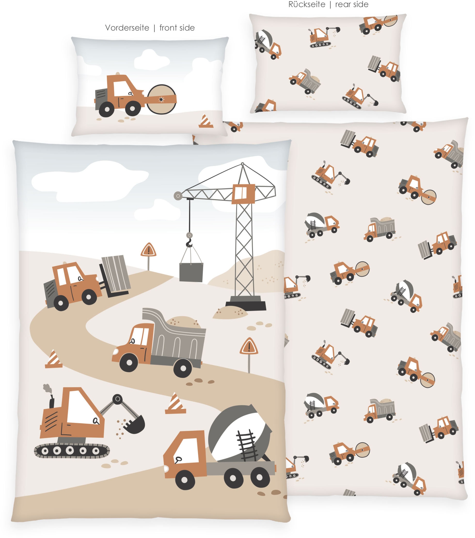 Baby Best Linge de lit pour bébé »Baustelle« 2 Wendebettwäsche