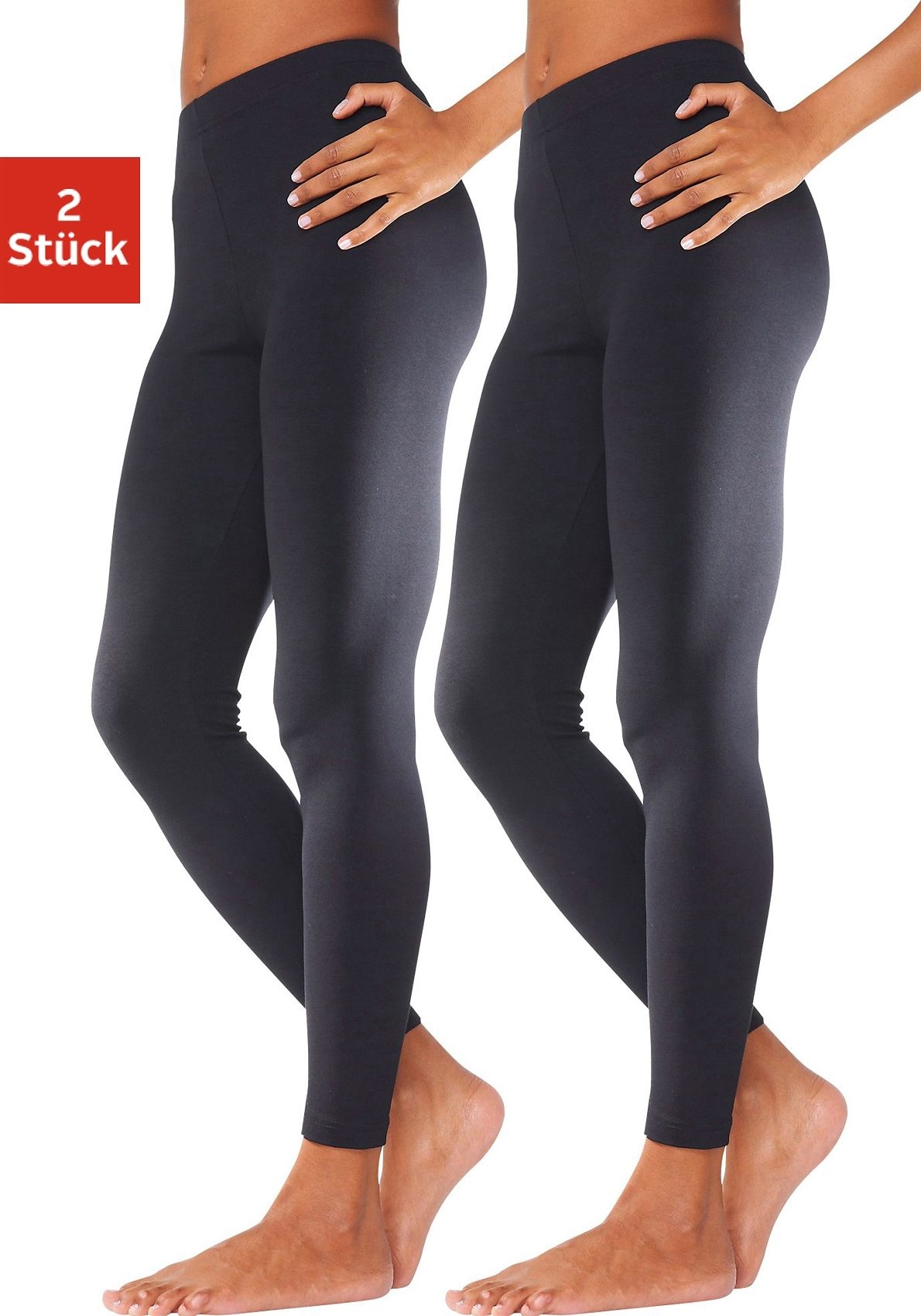 Vivance active Leggings, (2er-Pack), mit Gummibund, Loungewear