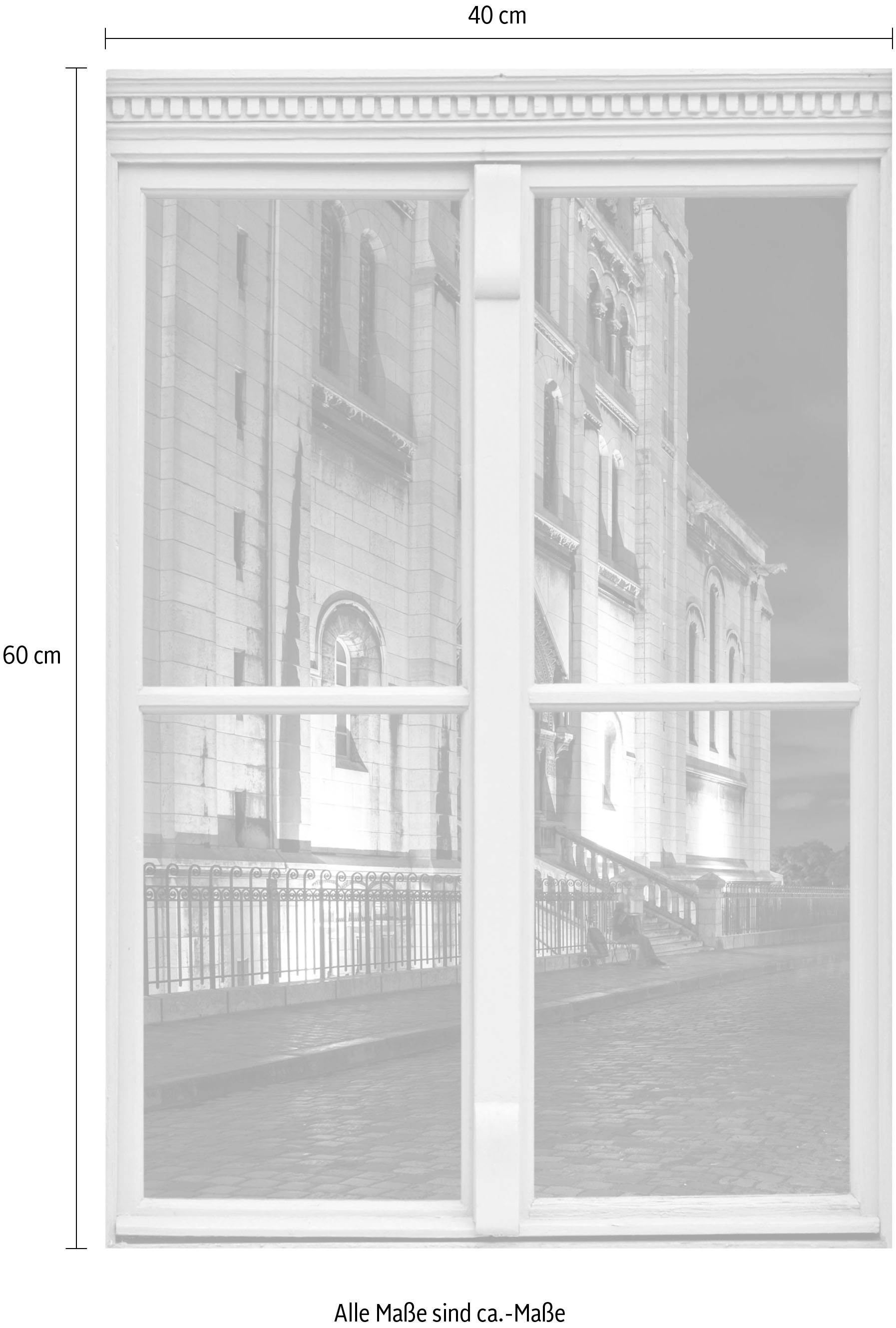 queence Autocollants muraux »Haus« Wandsticker, Wandbild, selbstklebend, 3D, Fenster