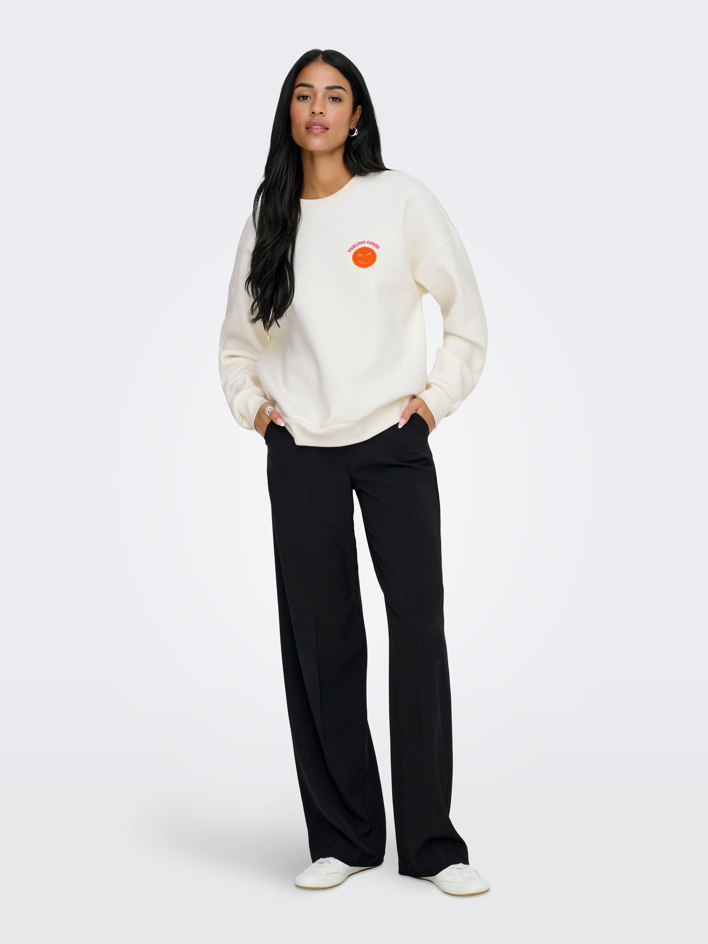 ONLY Sweatshirt »ONLDAZE L/S O-NECK TERRY PRINT CS SWT«, mit Print auf der Vorder- und Rückseite
