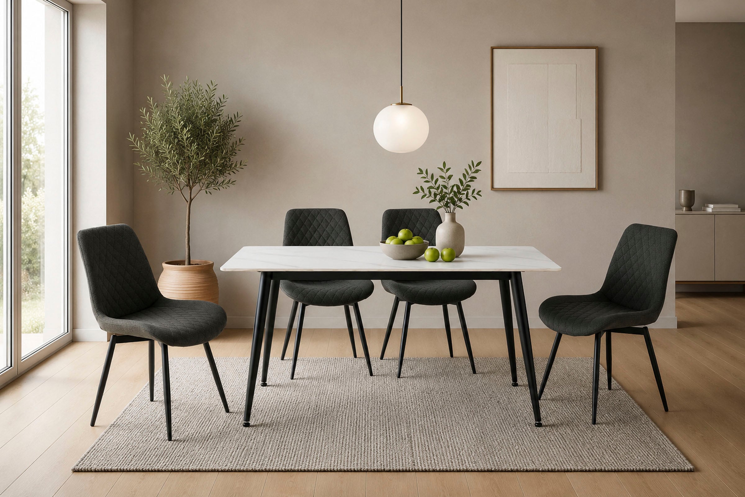 GOODproduct Esstisch »Juniper« 1 Stk. tlg. Tisch 140x80cm in Sinterstein-Keramikoptik für bis zu 6 Personen