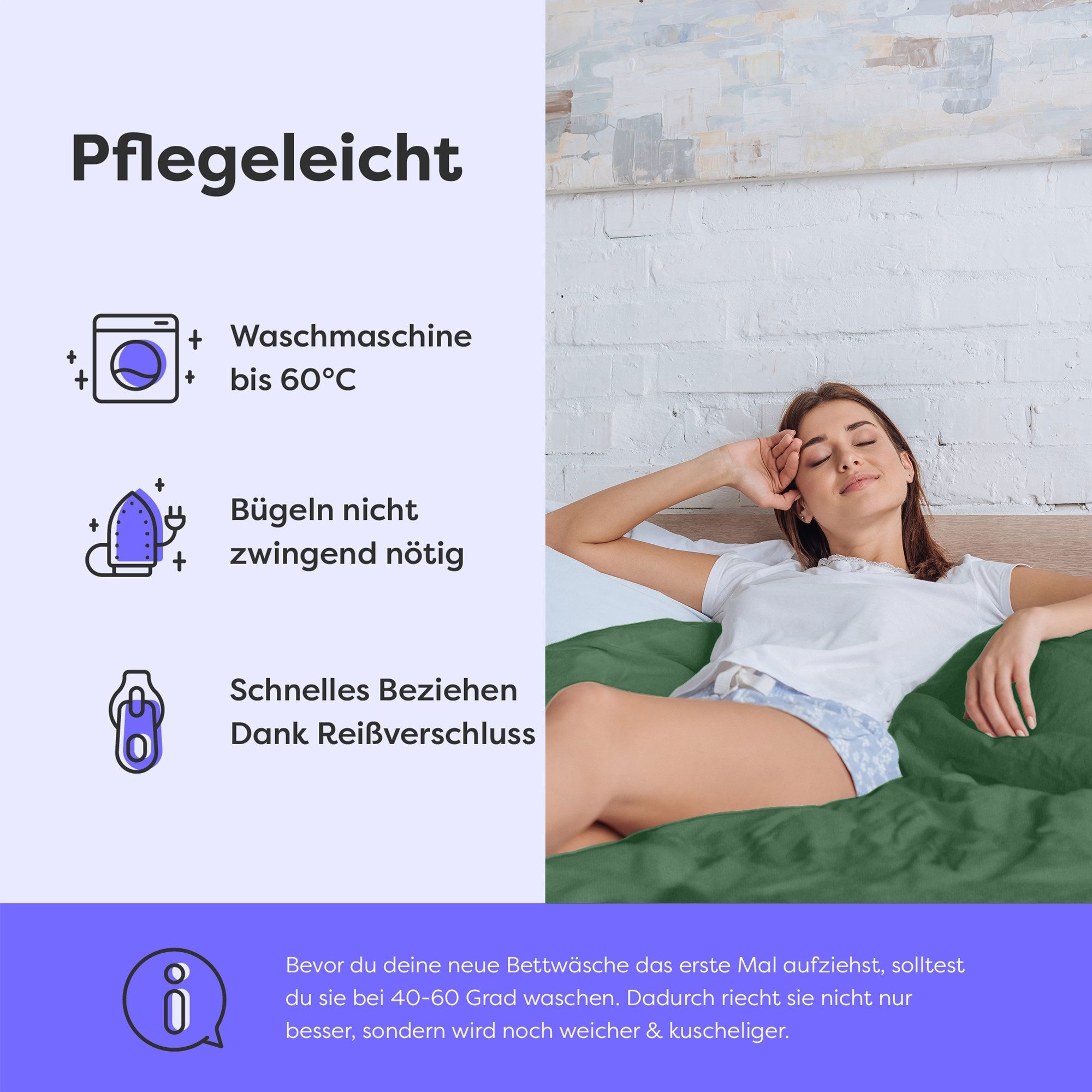 Wolkenfeld Bettwäsche »Allergiker Bettwäsche, unfassbar weich« 2 Stk. tlg. 135x200 cm, 155x220 & Übergrössen I inkl. Kissenbezüge 80x80 I Uni