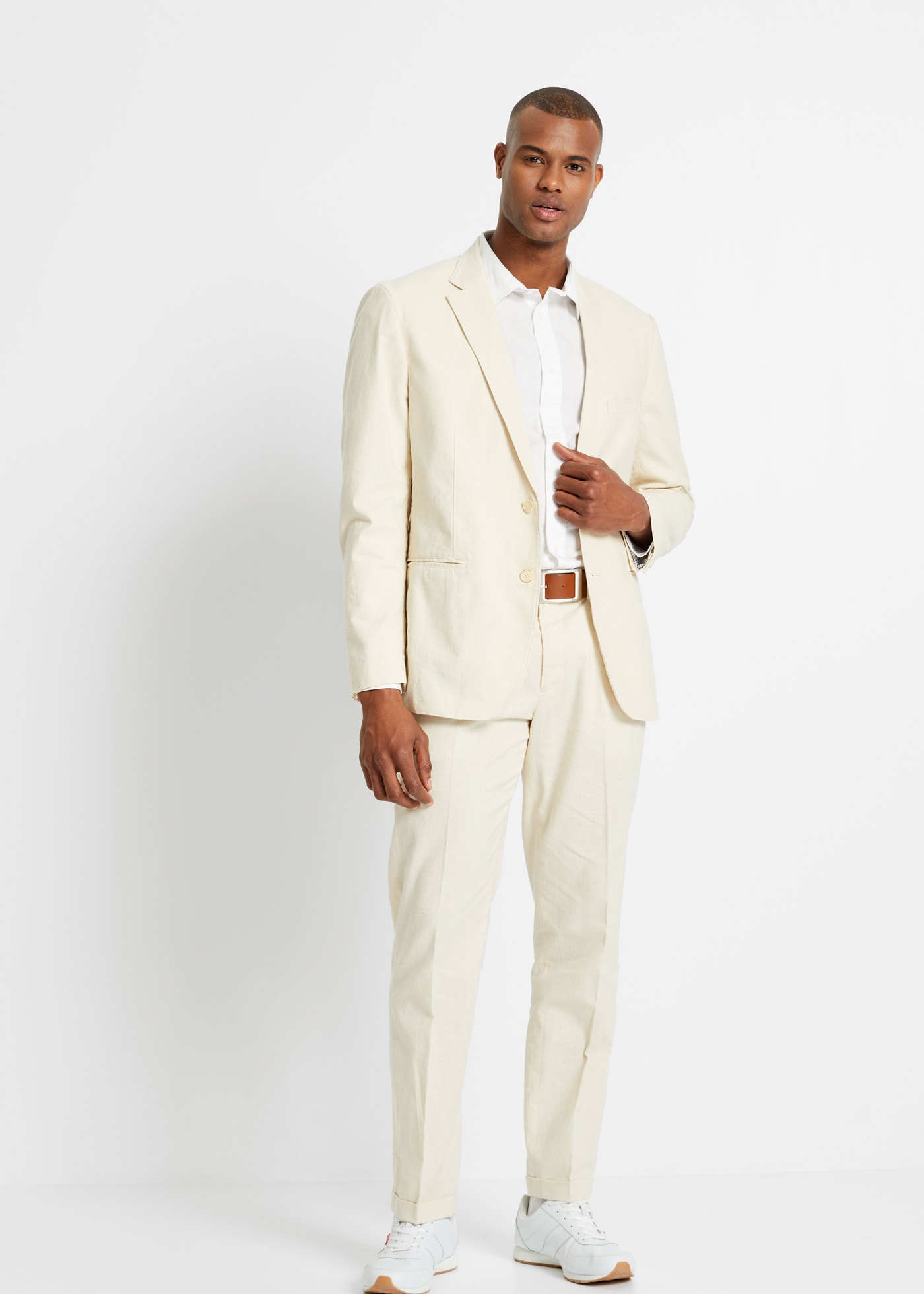 bonprix Costume »Anzug aus luftigem Leinen-Mix (2-tlg.Set), Regular Fit« Set, 2, 2 cuis tlg. Anzug aus luftigem Leinen-Mix (2-tlg.Set), Regular Fit
