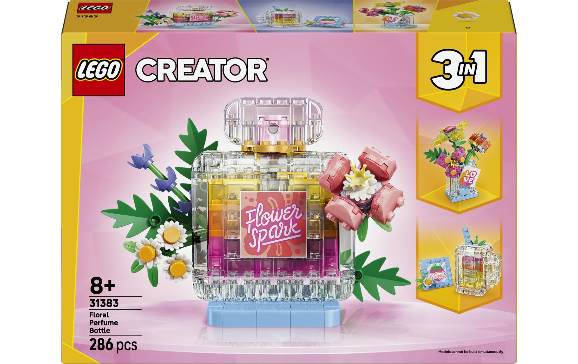 LEGO® Konstruktionsspielsteine »Parfümflasche mit Blumendeko (31383), LEGO Creator« Made in Europe