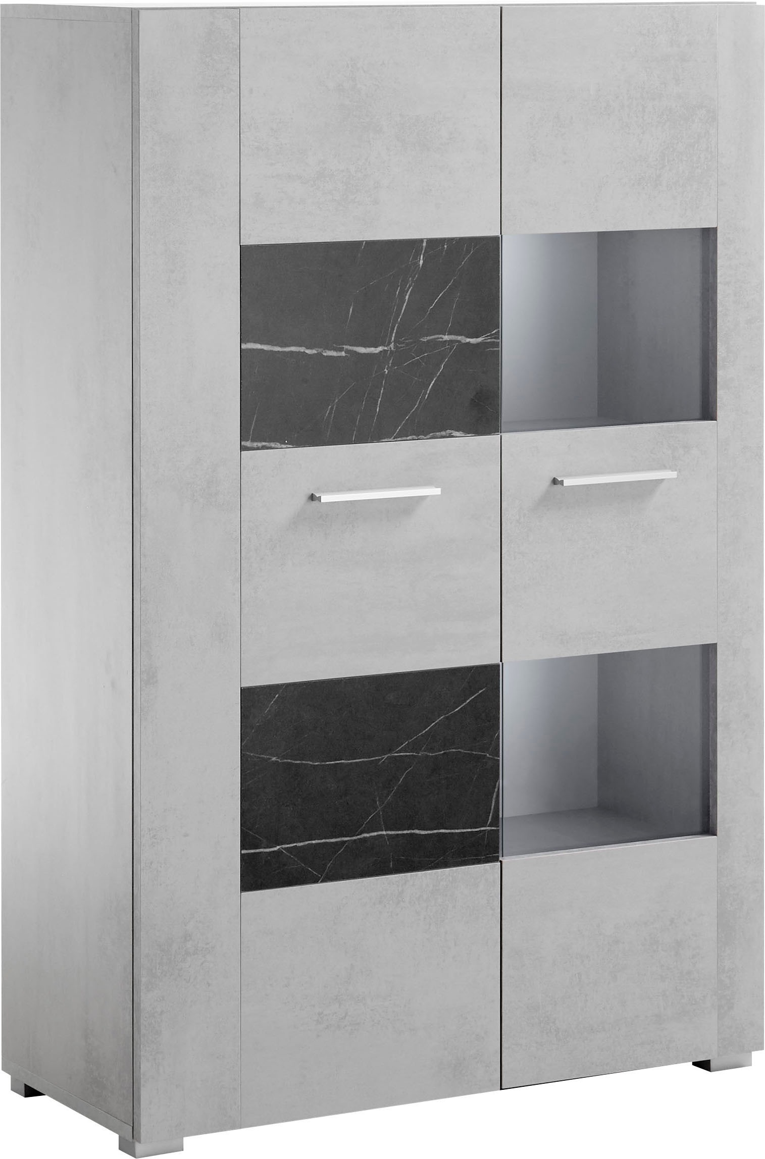 Image of Premium collection by Home affaire Vitrine »Madrid«, mit edlen Marmor Dekor, in zwei verschiedenen Breiten und zwei verschiedenen Farbvarianten erhältlich bei Ackermann Versand Schweiz