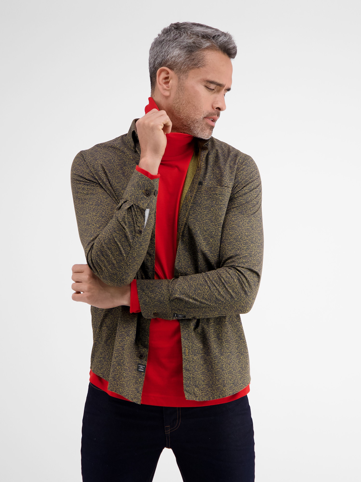 LERROS Chemise à manches longues »LERROS Poplinhemd mit Alloverprint«