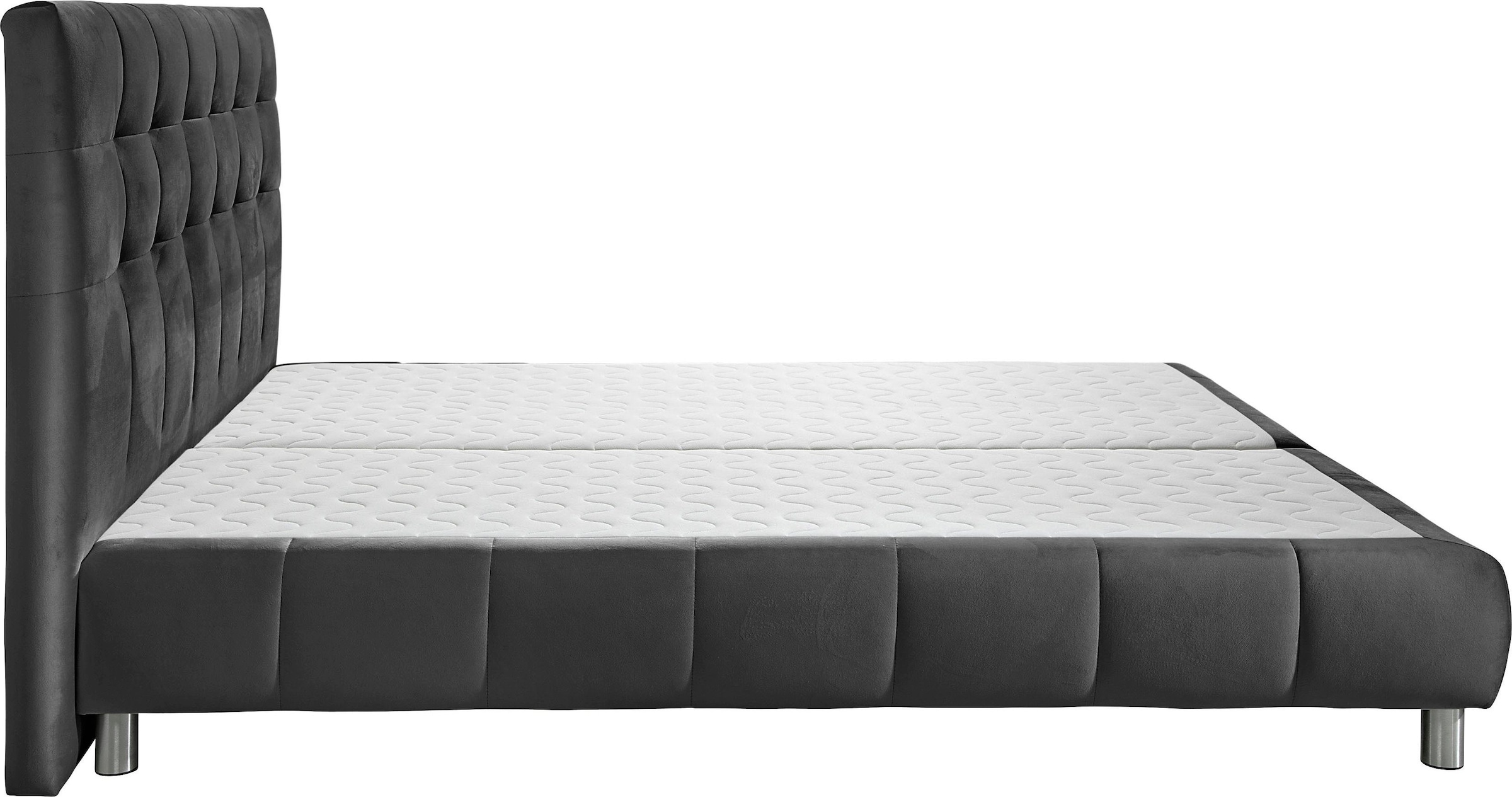 andas Boxspringbett »Salo XXL«, in Samtoptik oder Struktur, 6 Breiten in Überlänge 220cm, 4 Härtegrade