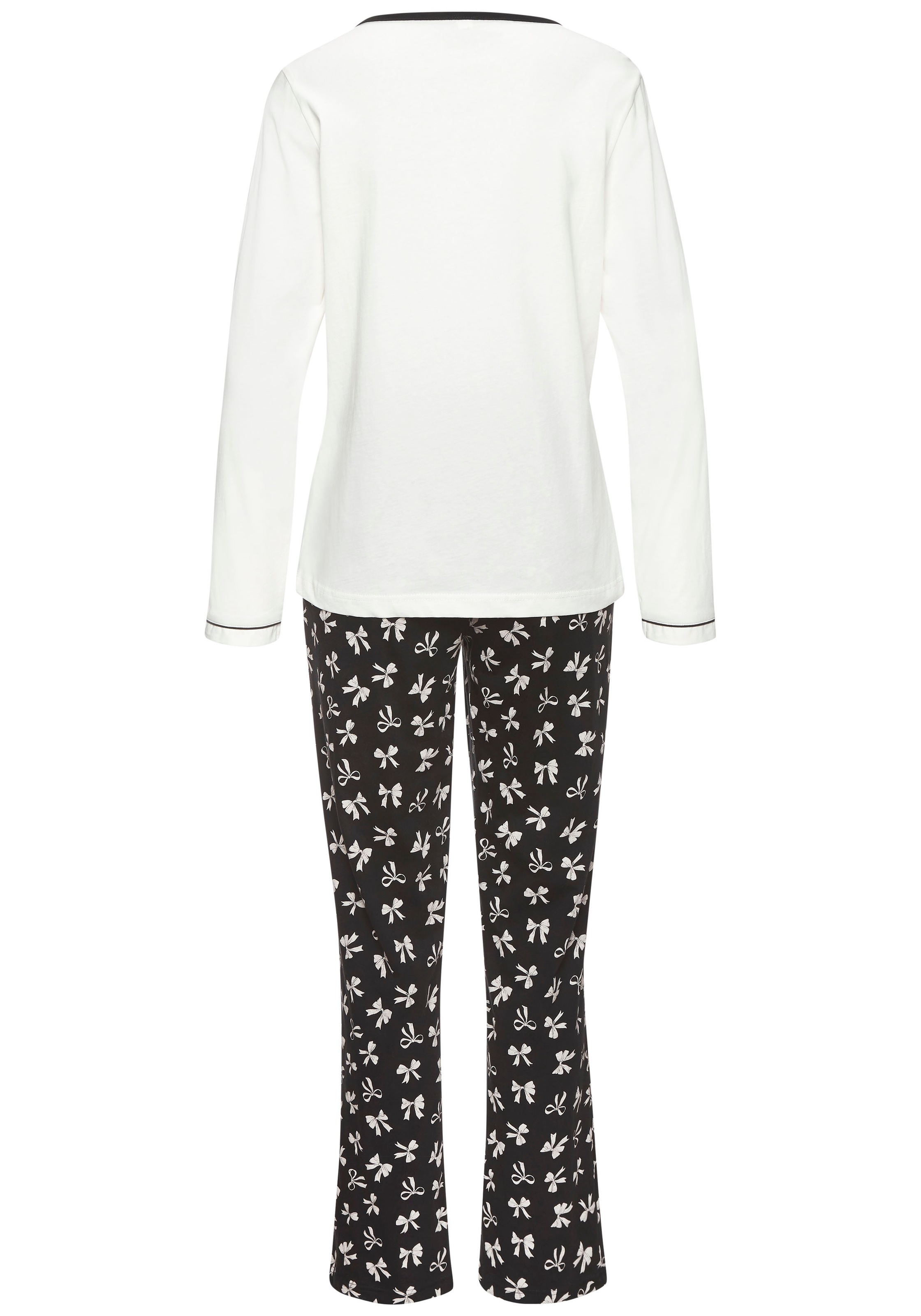 Vivance Dreams Pyjama Set, 2 Stk. tlg., Mit süssem Schleifenmuster