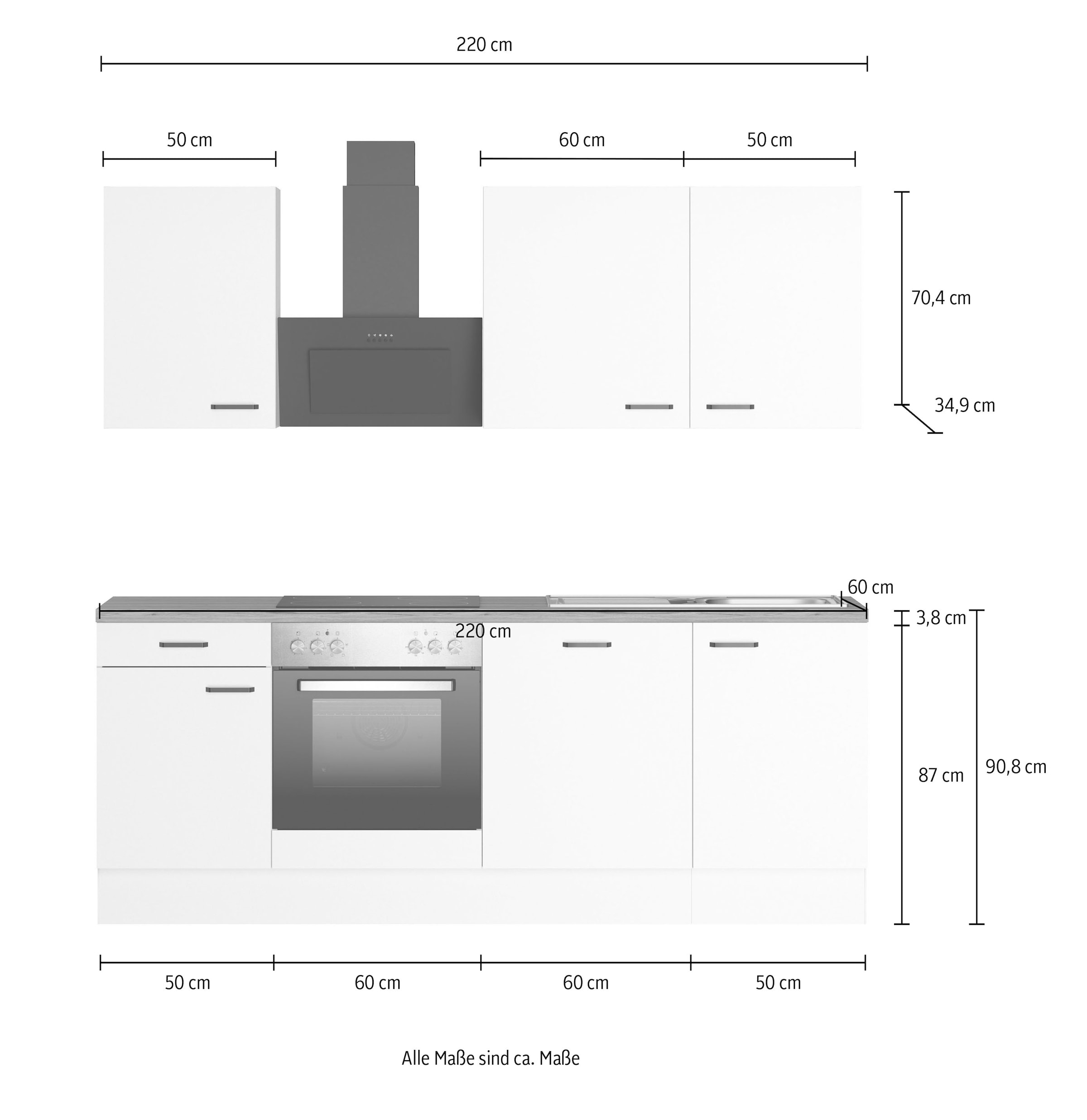 KOCHSTATION Küchenzeile »KS-Paula«