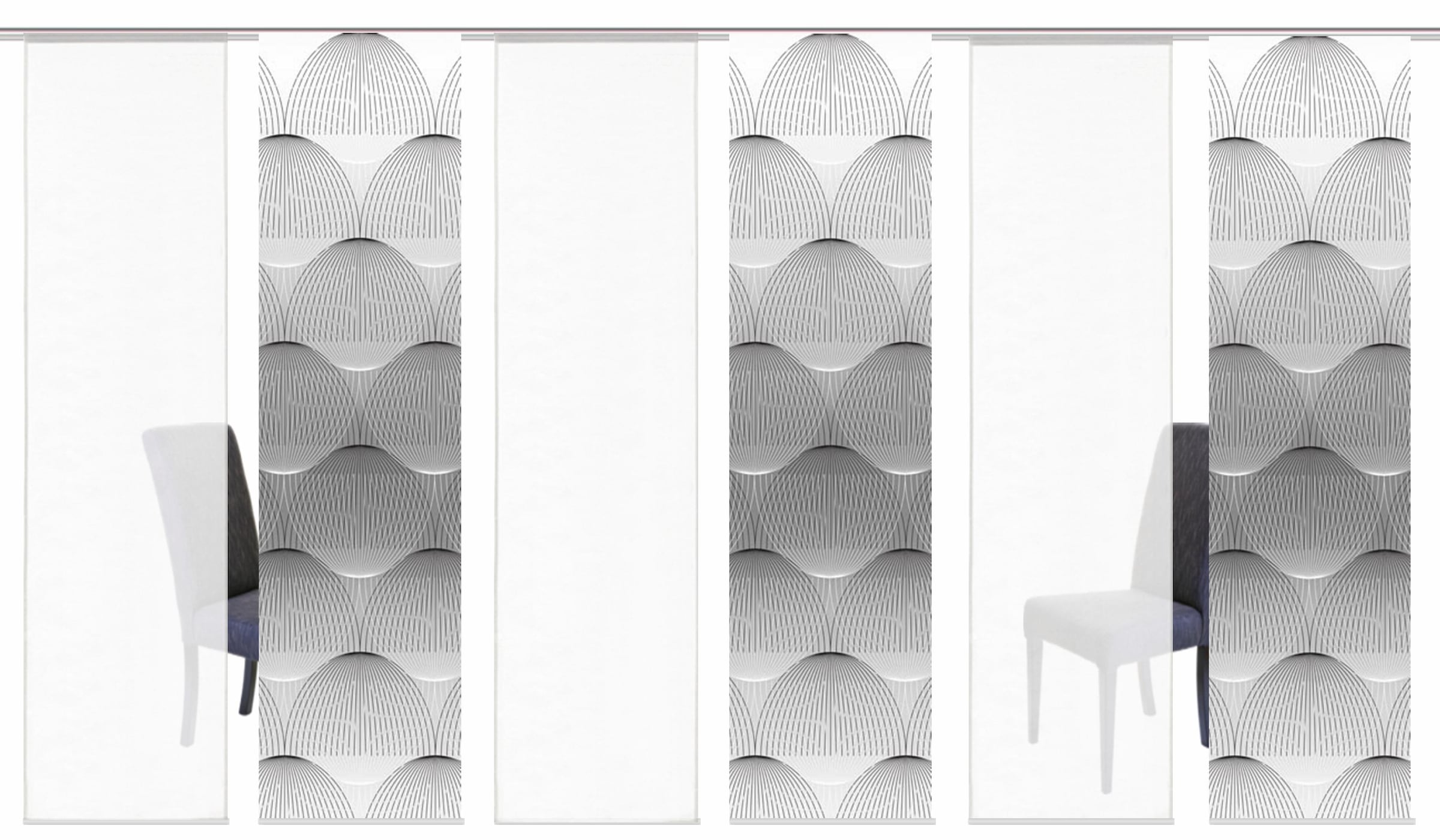 HOME WOHNIDEEN Schiebegardine »BENARIS« Klettband 6 Stk. tlg. HxB: 245x60, inkl. Befestigungszubehör